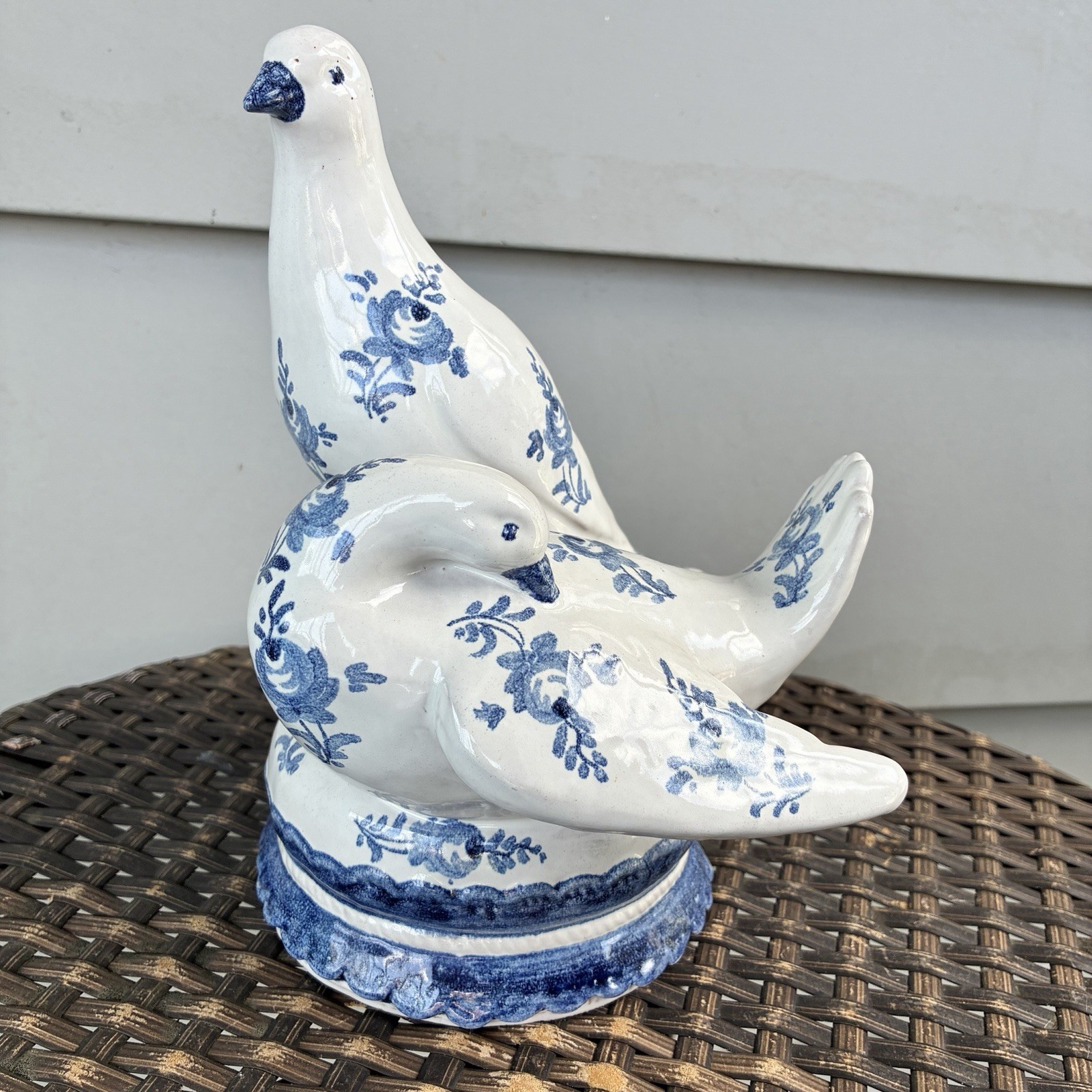 Vtg Meiselman Imports Italy Ceramic Dove Figurine Blue White E Series Lovebirds