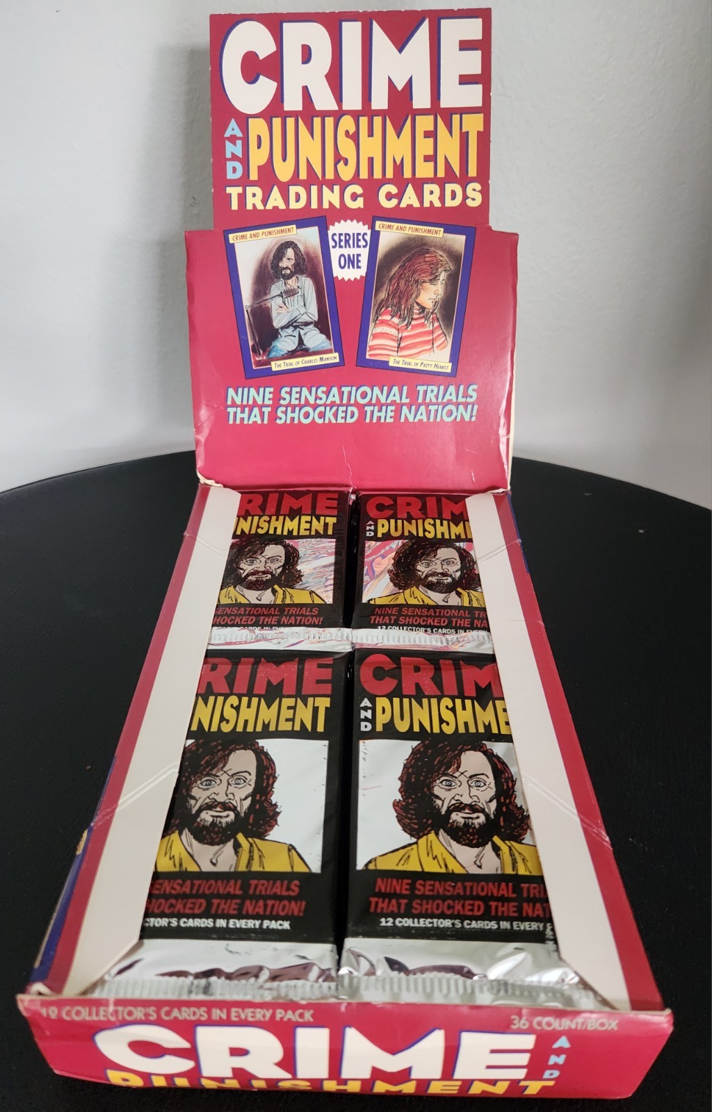 SINGLE SEALED PACK: 1992 CRIME AND PUNISHMENT SERIES ONE TRADING CARDS MANSON 