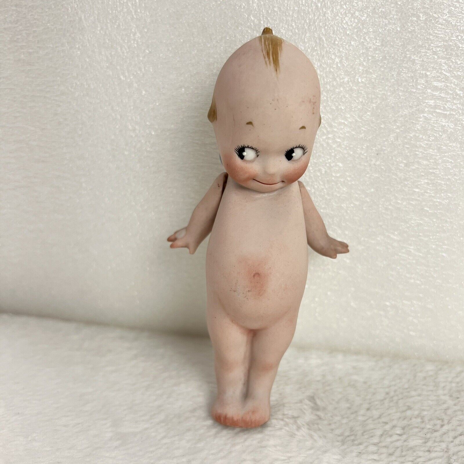 Kewpie Doll Antique 5” Rose O’Neill Doll Jointed Arms Blue Angel Wings Germany