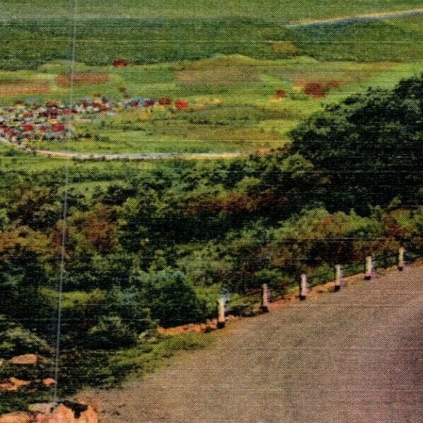 Vintage 1941 Postcard Lincoln Highway McConnellsburg Scrub Ridge Landscape-LH40