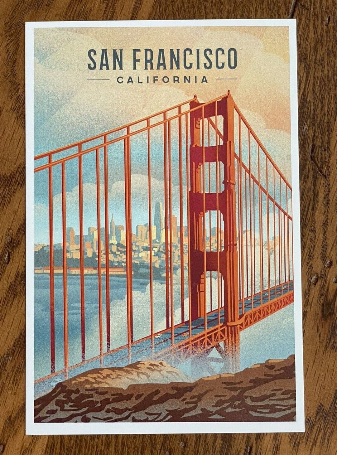 San Francisco, California - Golden Gate Bridge - Lantern Press Postcard