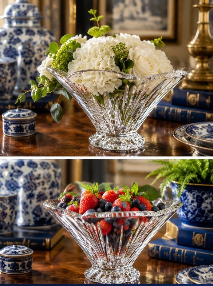 Marquis Festivale 6” Scalloped Footed Bowl Marked by WATERFORD CRYSTAL