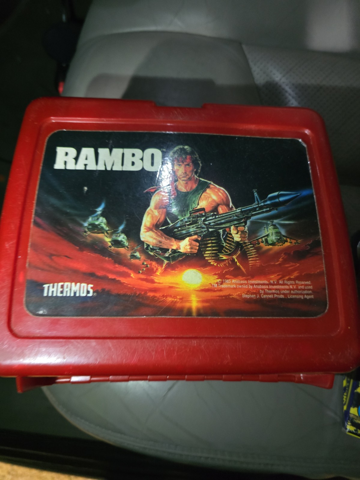 1985 THERMOS BRAND RAMBO LUNCHBOX RARE