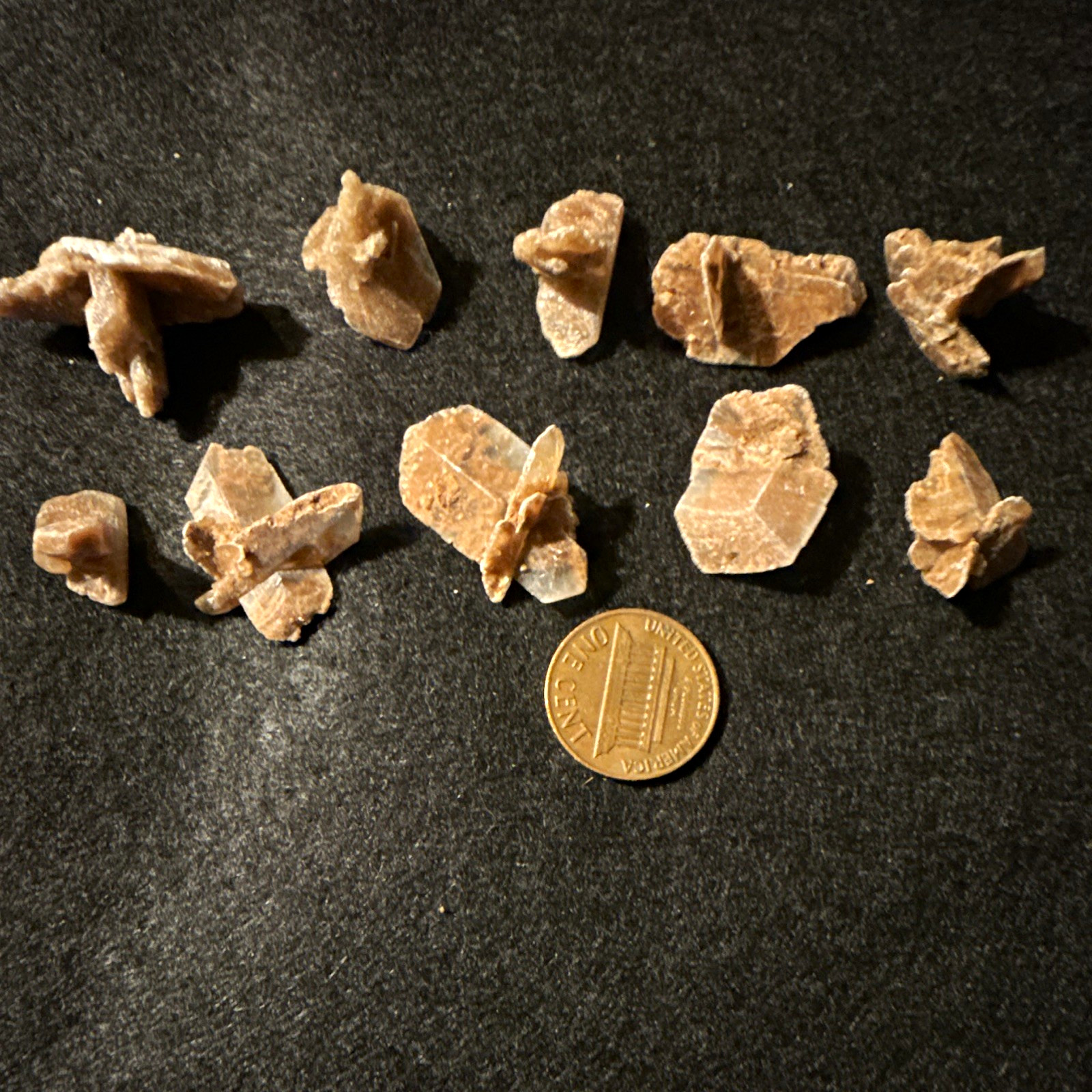 Lot of 10 Small Brown Crystal/Mineral Specimens - Multiple Pieces Specimen Lot
