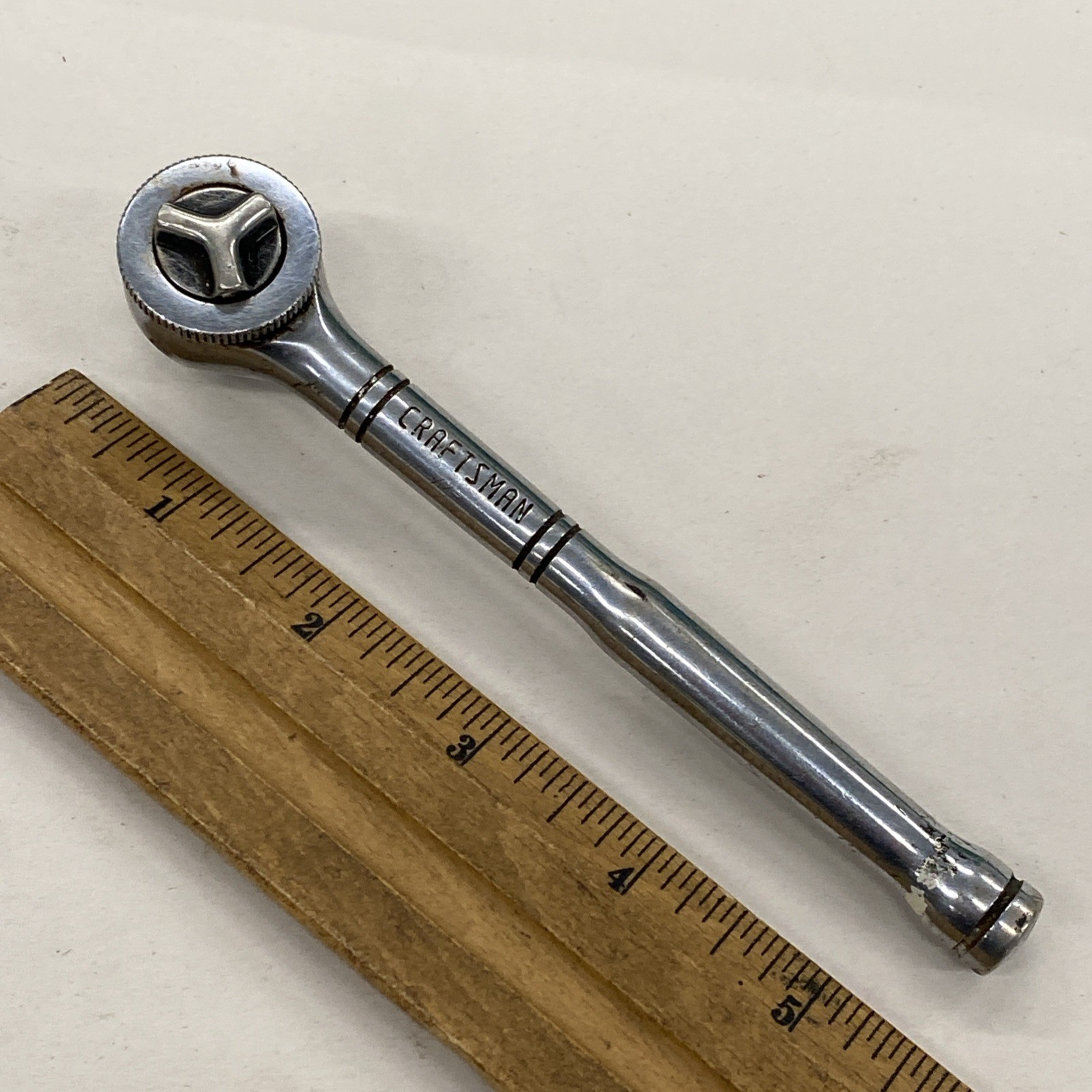 Vintage Craftsman 9 43795 Thumb Wheel 1/4” Drive Ratchet Handle Tri Wing, m0701 Vintage Craftsman 9 43795 Thumb Wheel 1/4” Drive Ratchet Handle Tri Wing, m0701
