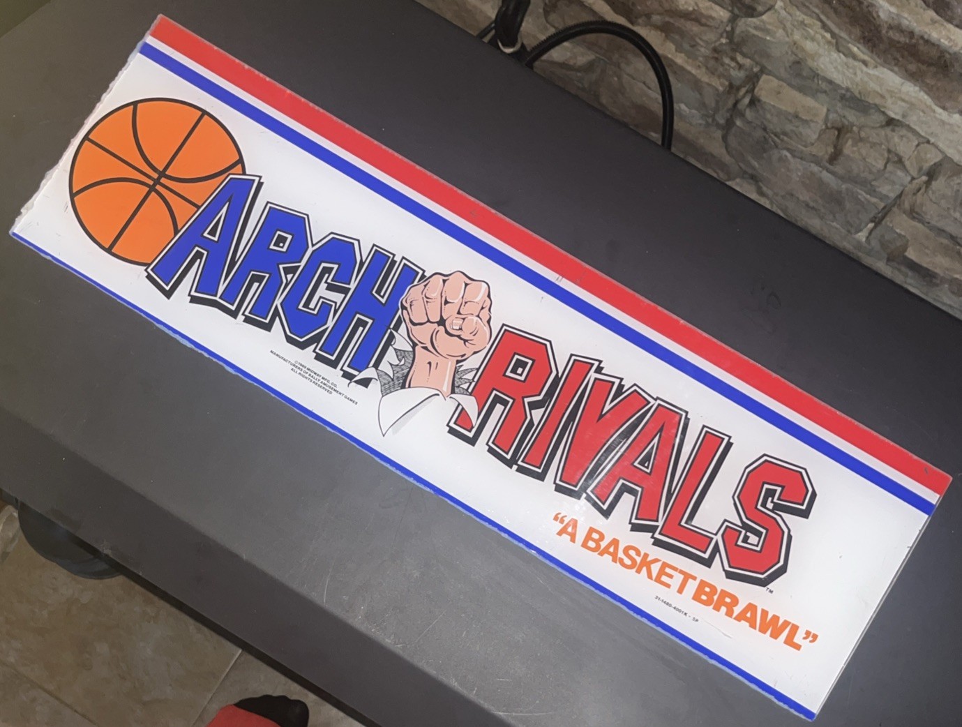 Arch Rivals A Basket Brawl Vintage Midway Arcade Game Original Marquee Sign