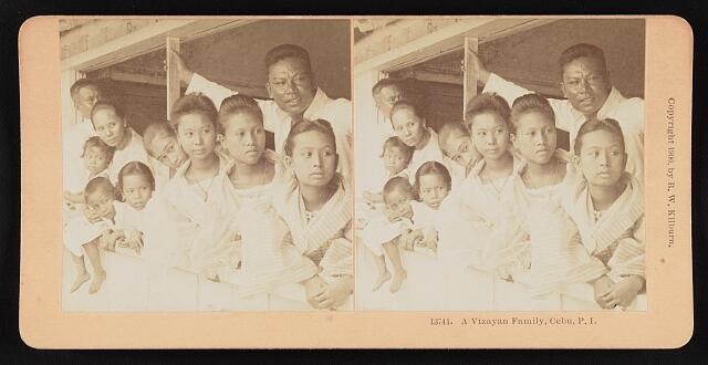 Photo:Cebu Philippines 1900 Vizayan Family Portrait Stereoview