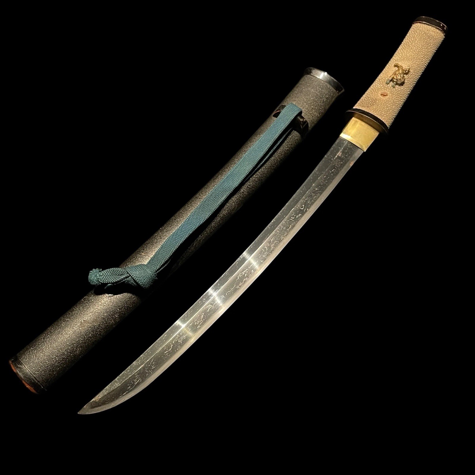Japanese WW2 Sword Wakizashi Shobuzukuri Aikuchi 菖蒲造合口脇差 Shishi Menuki Edoperiod