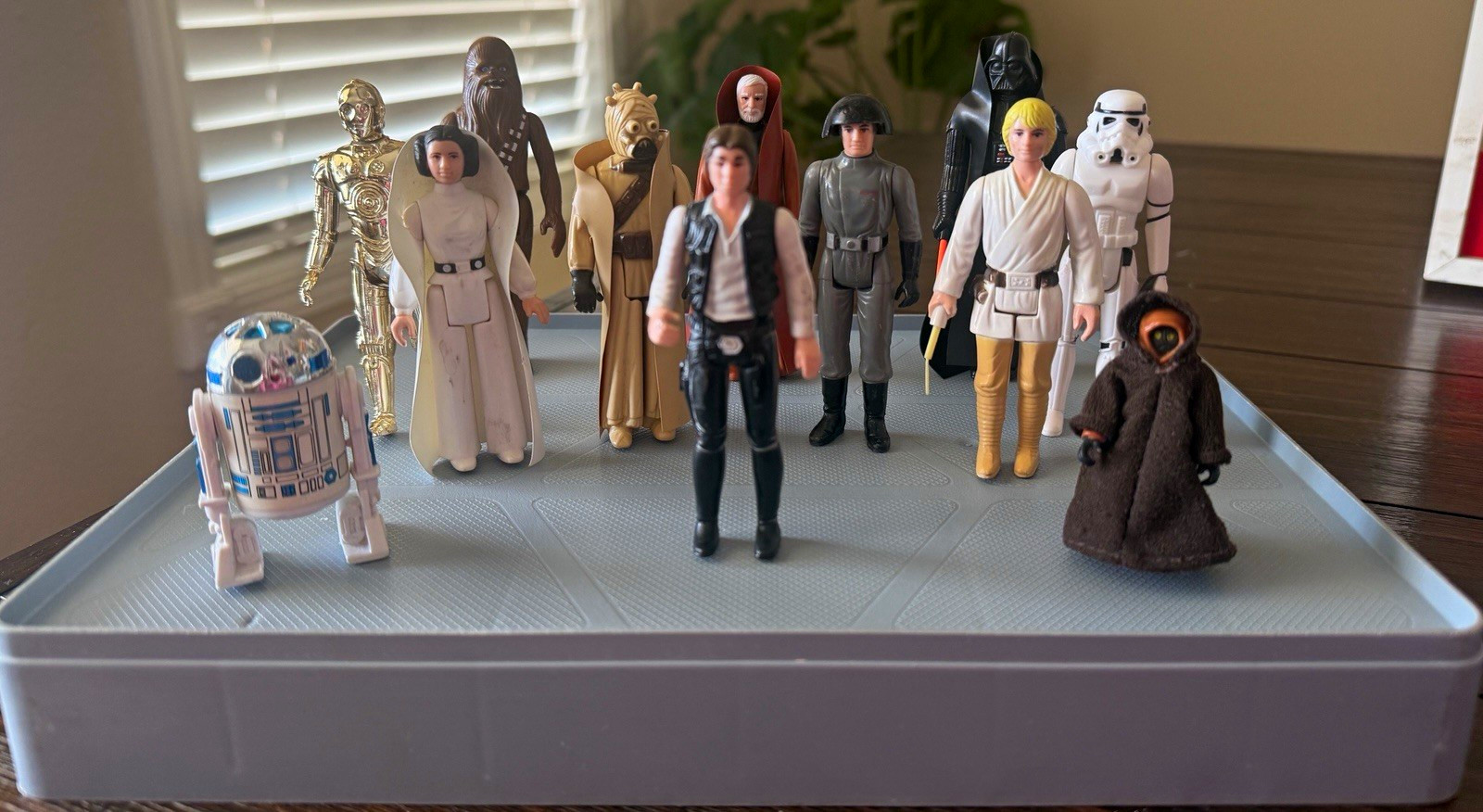 Vintage Star Wars Original First 12 1977 GMFGI Small Head Han 3 Sabers + Stand