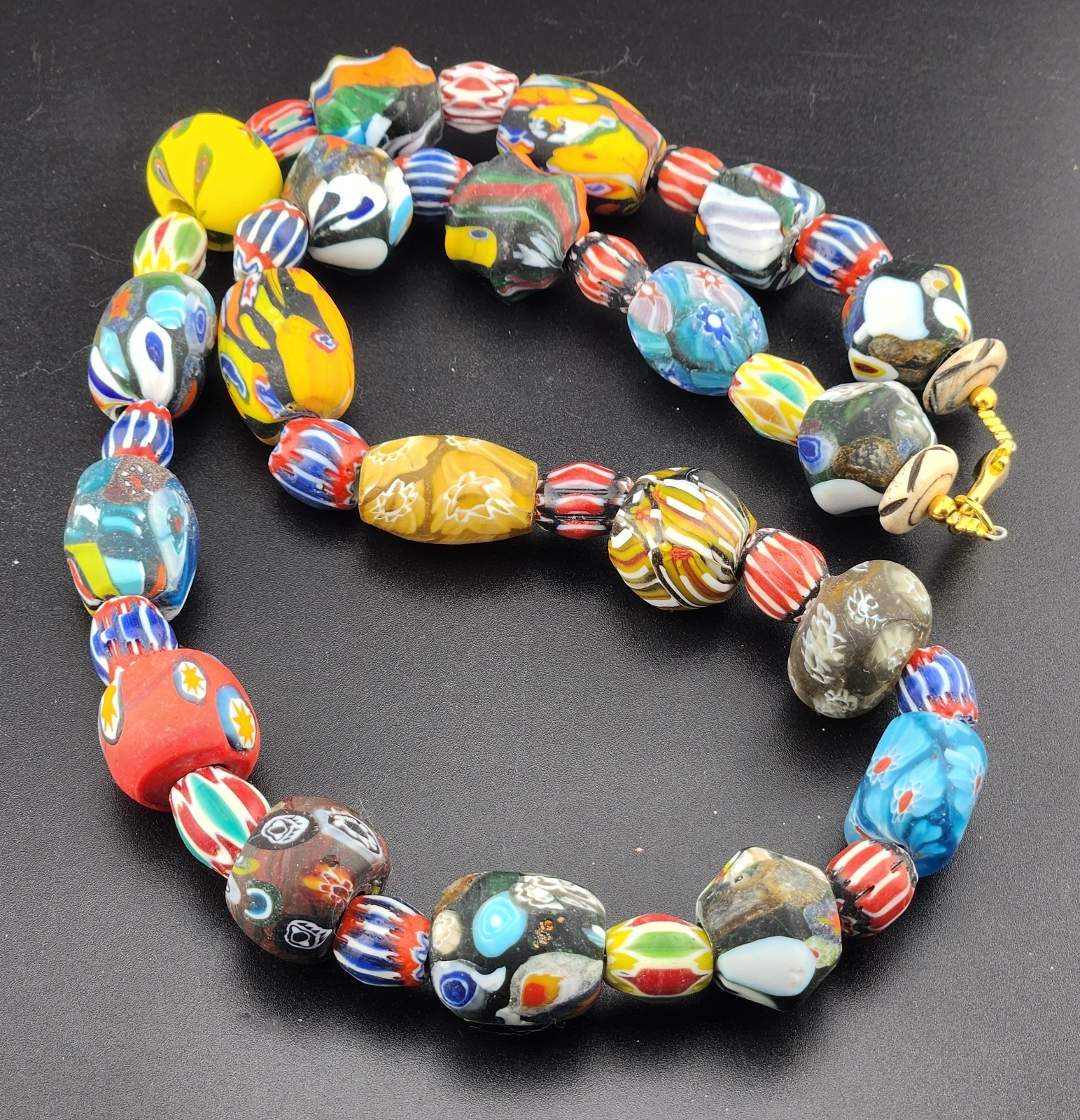 vintage venetian style african glass beads necklace central asian beads