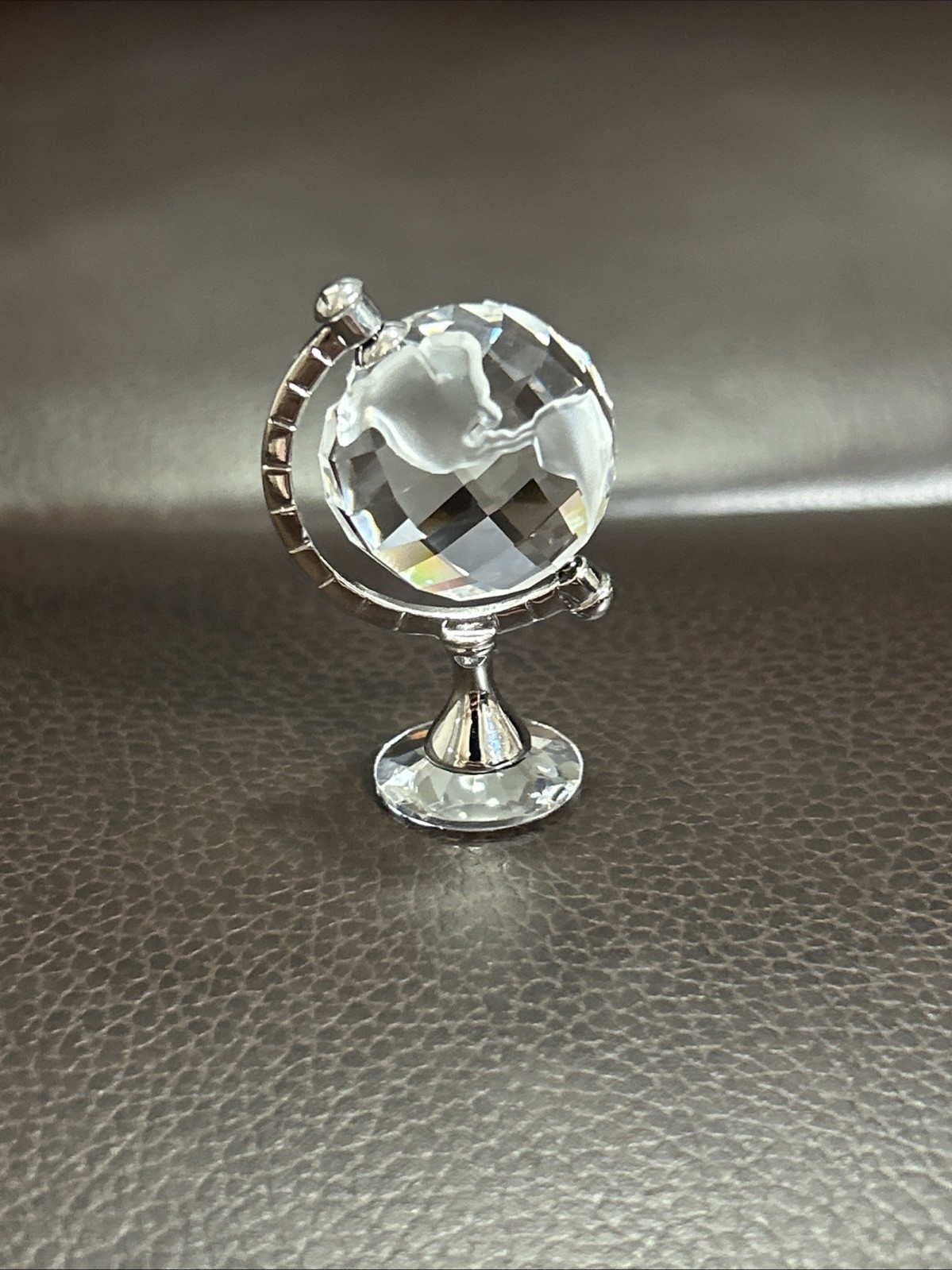 Vintage Swarovski Crystal Memories Miniature Globe Figurine Rhodium Stand 1.5\