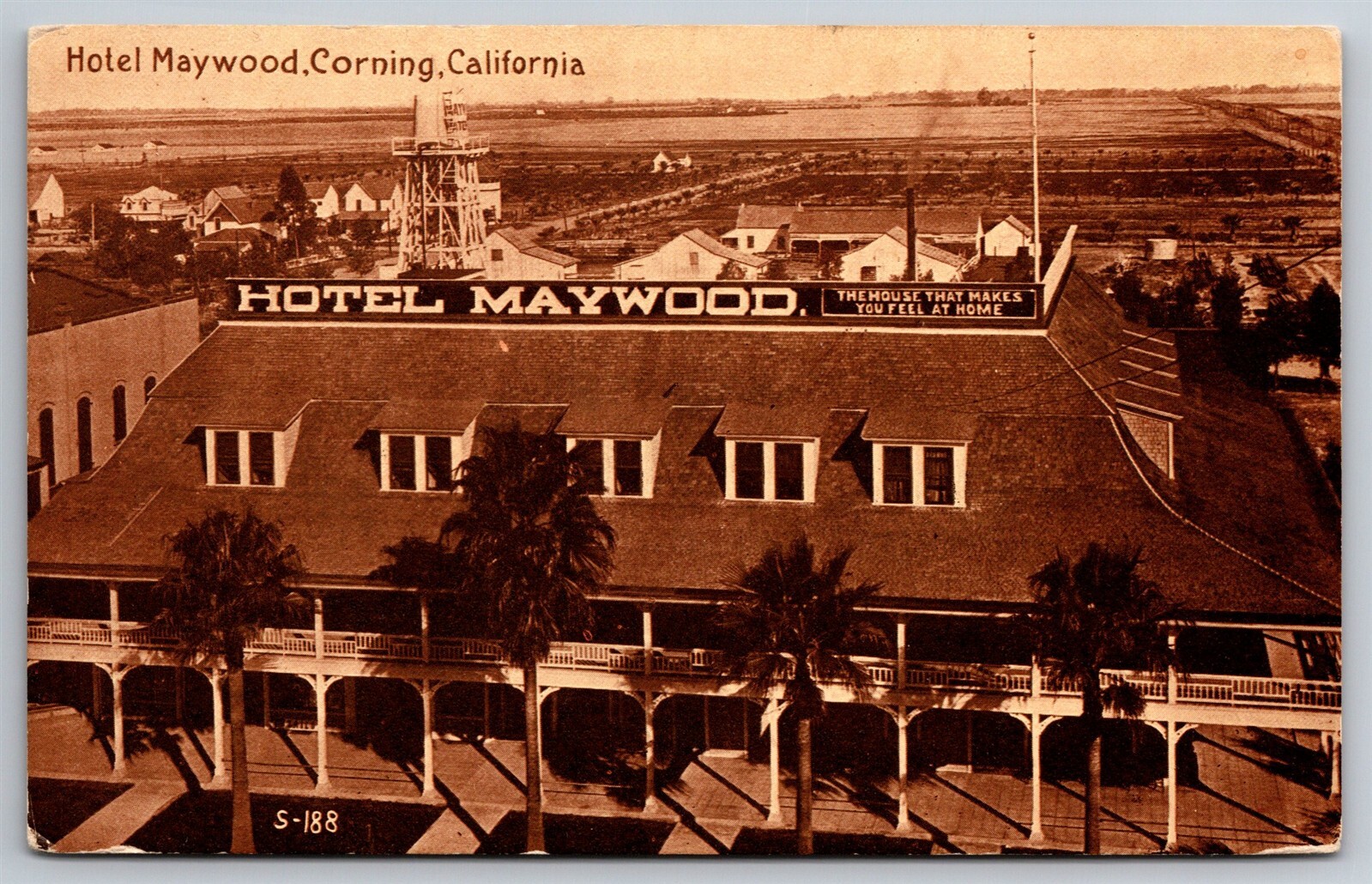 Hotel Maywood Birdseye Corning CA C1910s DB Postcard AC6 Hotel Maywood Birdseye Corning CA C1910s DB Postcard AC6