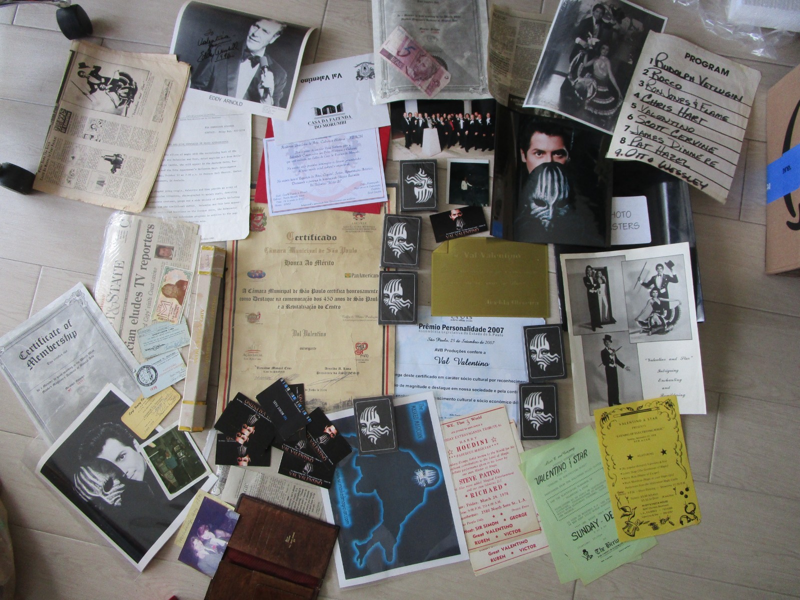 Huge Lot VAL VALENTINO MASKED MAGICIAN Personal Belongings Awards Photos ID's Huge Lot VAL VALENTINO MASKED MAGICIAN Personal Belongings Awards Photos ID's