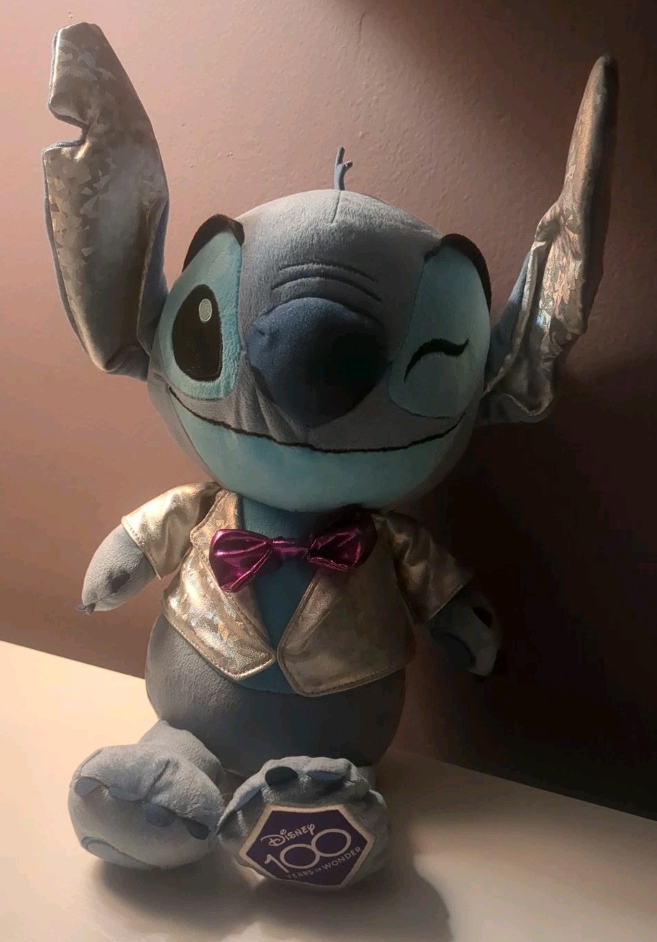 Disney 100 Stitch - Winking Plush - Sparkling Vest And Purple Bow Tie 17