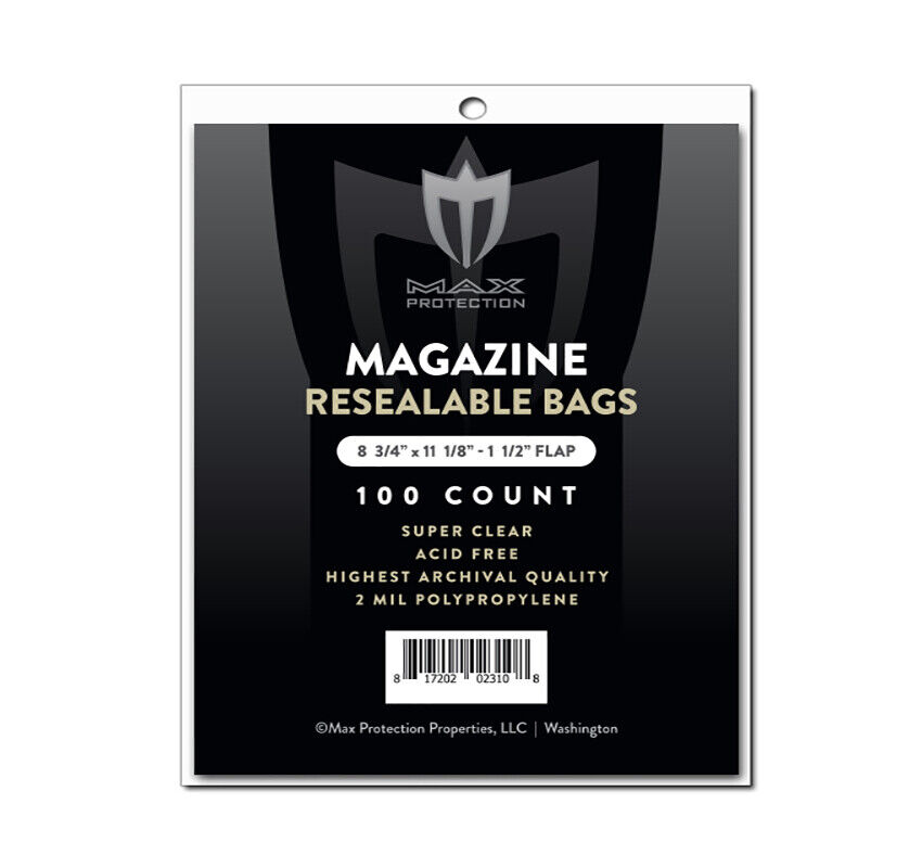 1000 Max Pro Ultra Premium Resealable Magazine Bags - 8-3/4 x 11-1/8 - Acid Free