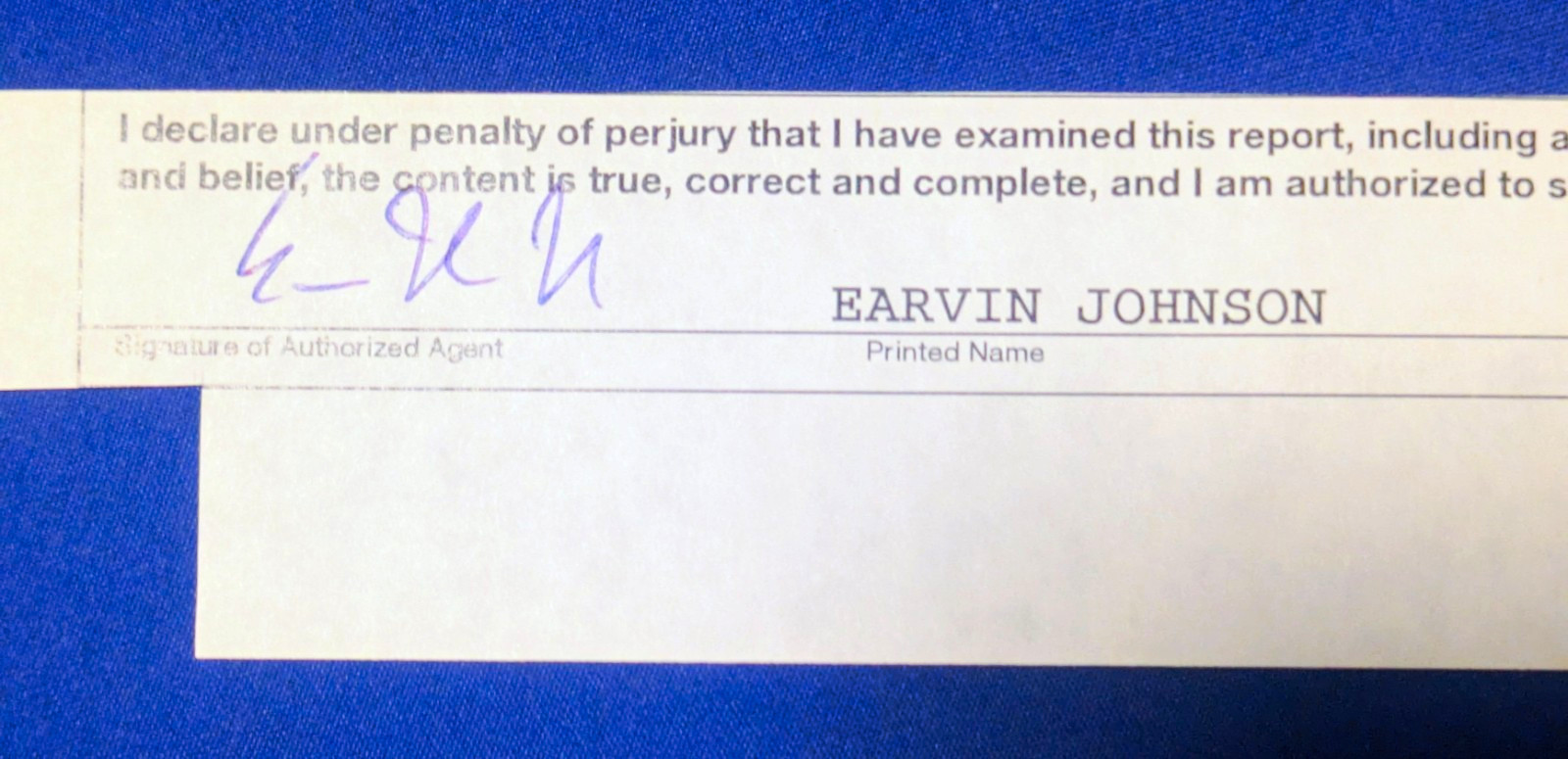 Earvin Magic Johnson Hard Signed Original Legal Document Cut Auto Dated 3/8/2024