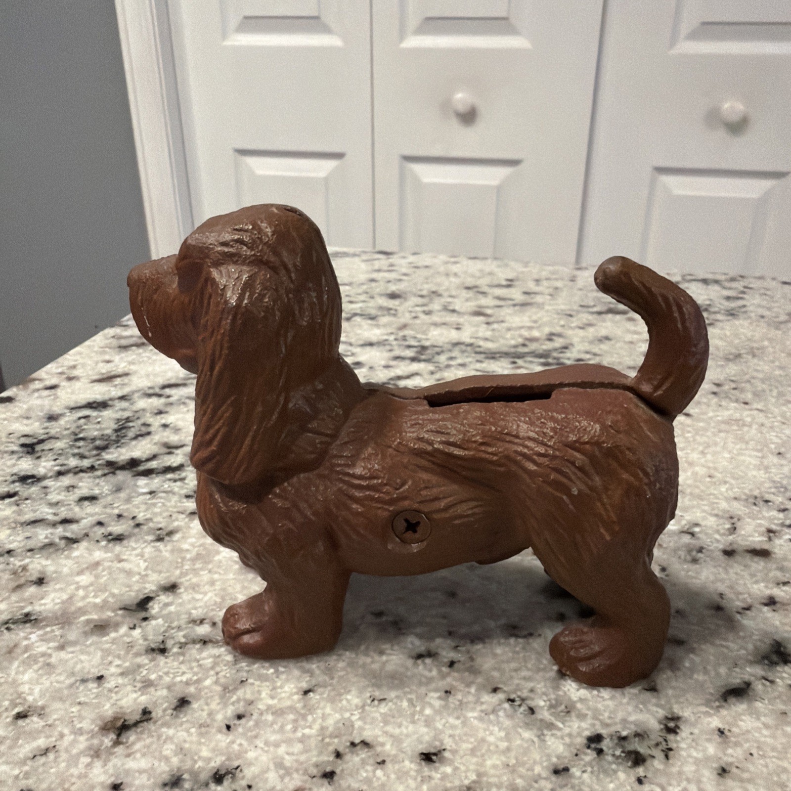 Vintage Cast Iron Cocker Spaniel Dog Bank/Doorstop Original Paint