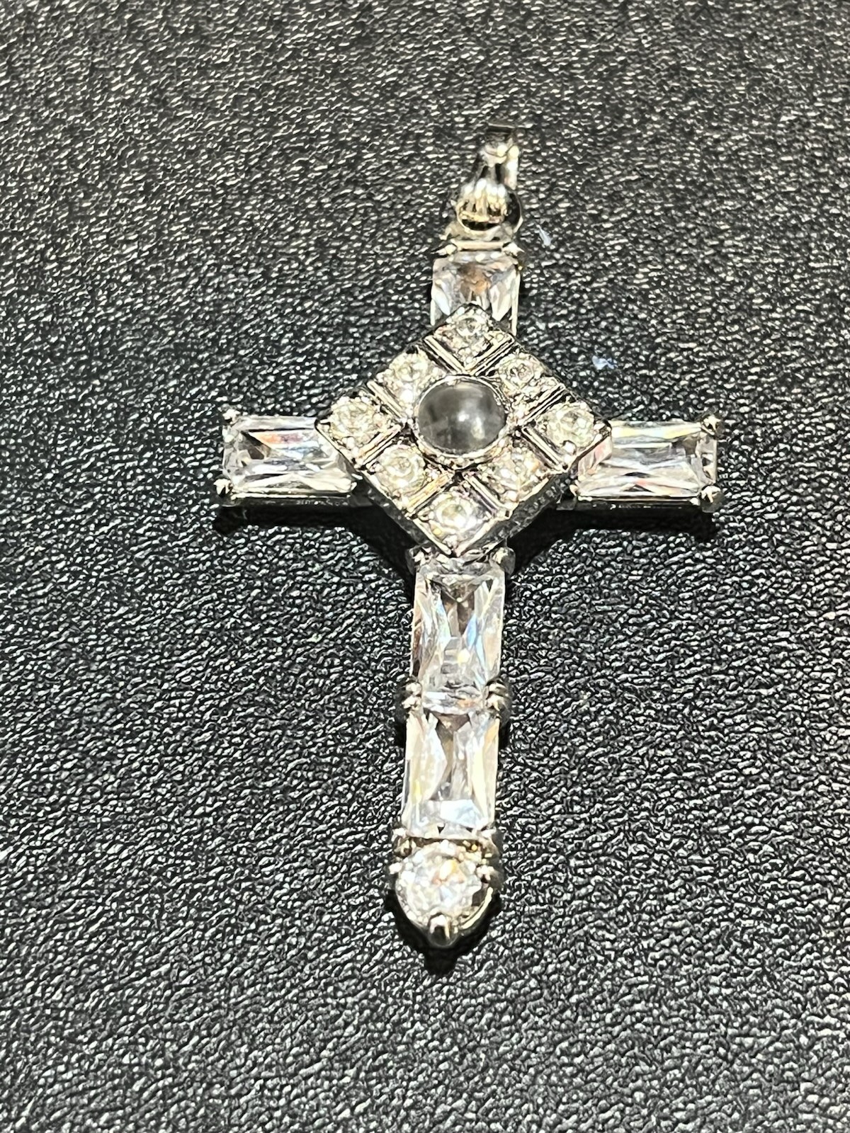 Silver Plated Cross Pendant  Austria Crystal The Lord\'s Prayer