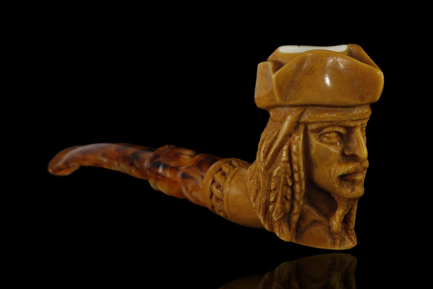Jack Sparrow Meerschaum Pipe Pirates of the Caribbean pfeife  海泡石 with case