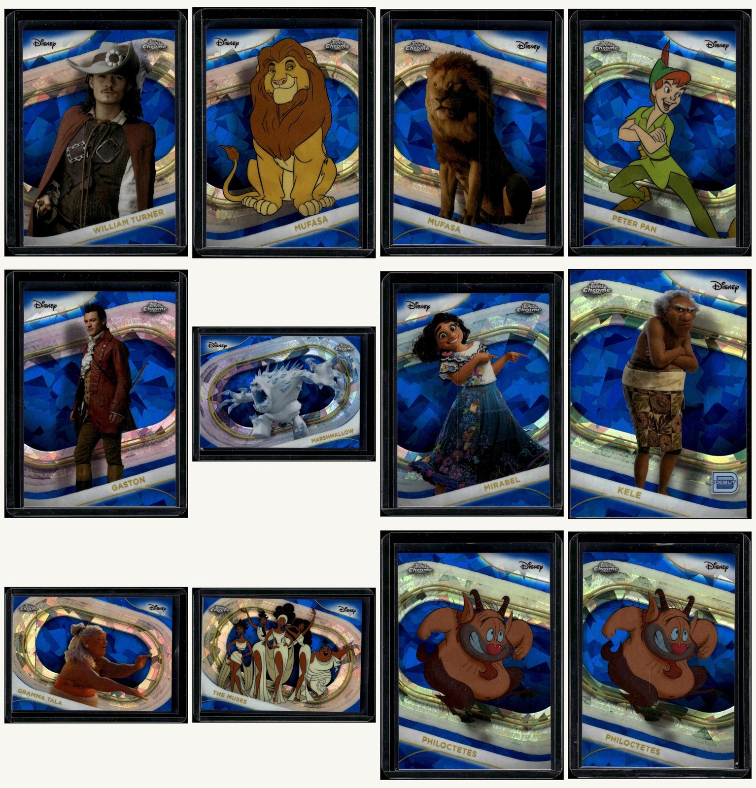 2025 Topps Chrome Disney Sapphire Edition Lot (37 Cards) Turner Mufasa Pan