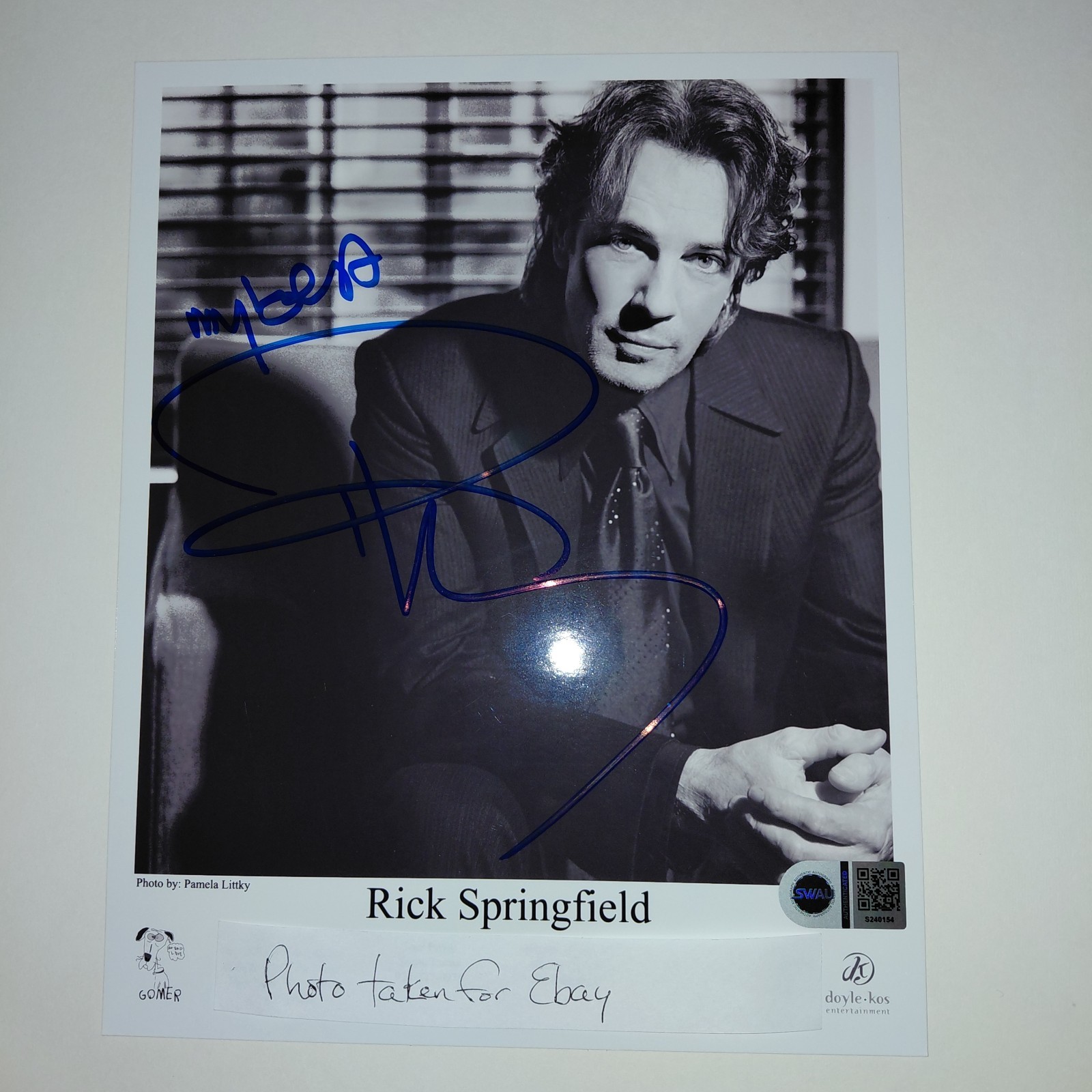 Rick Springfield Signed 8x10 photo SWAU Authenticated Rick Springfield Signed 8x10 photo SWAU Authenticated