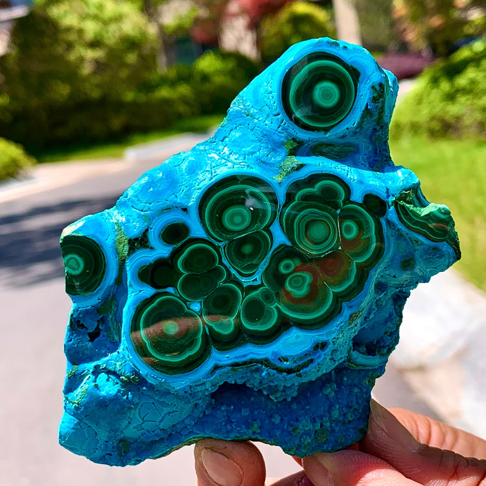 304G Natural Chrysocolla/Malachite transparent cluster rough mineral Crystal