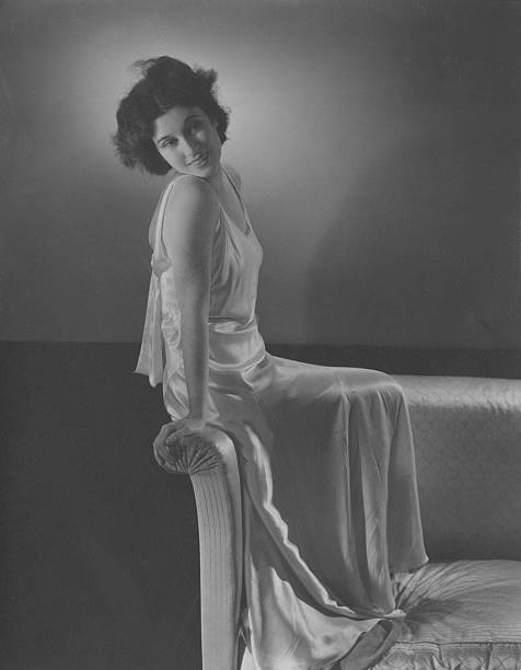 Actress Erin O'Brien Moore in white satin sleeveless bias cut ev 1930s Old Photo