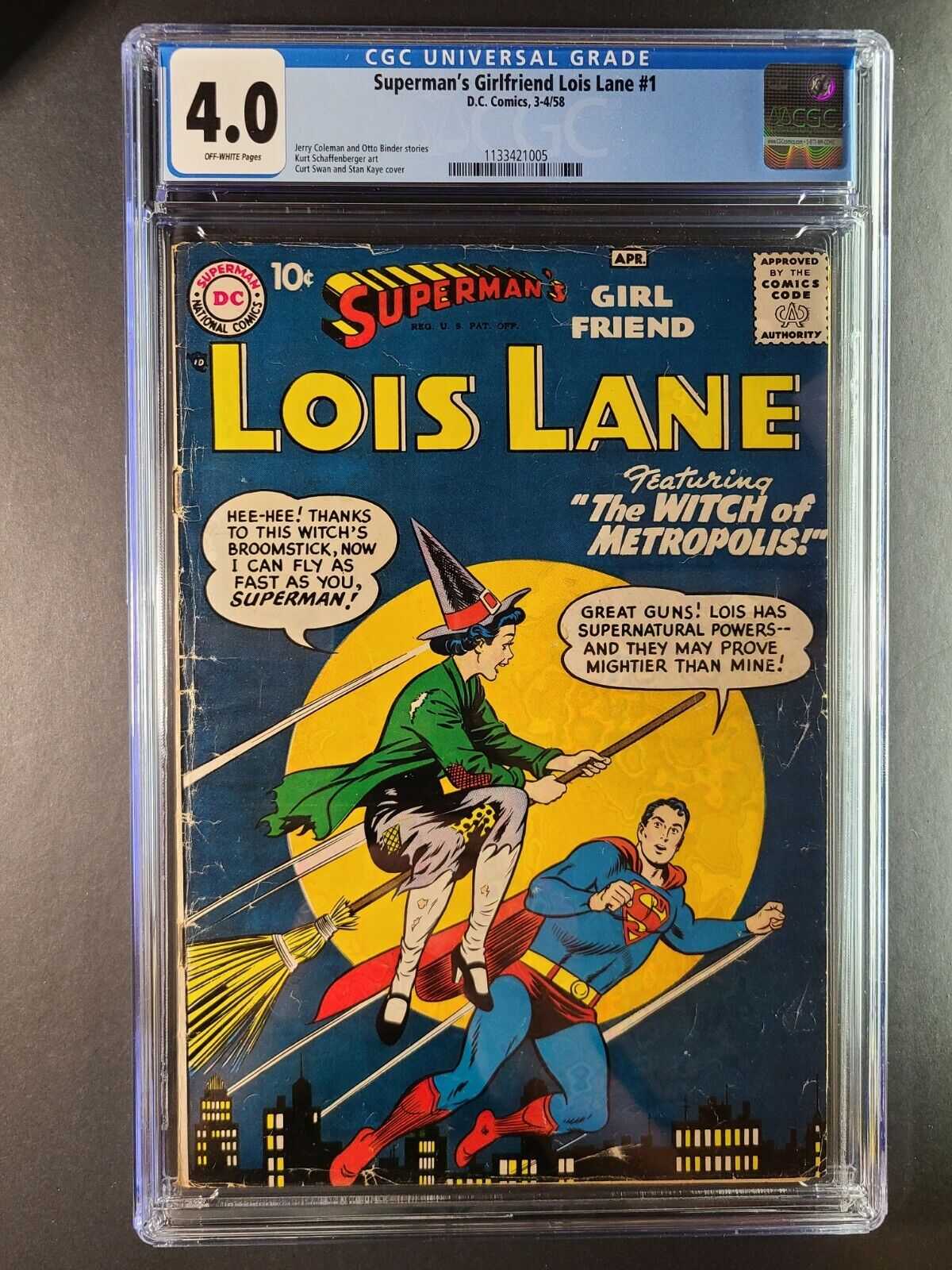 SUPERMAN'S GIRLFRIEND LOIS LANE #1 CGC 4.0 Curt Swan cover 1958