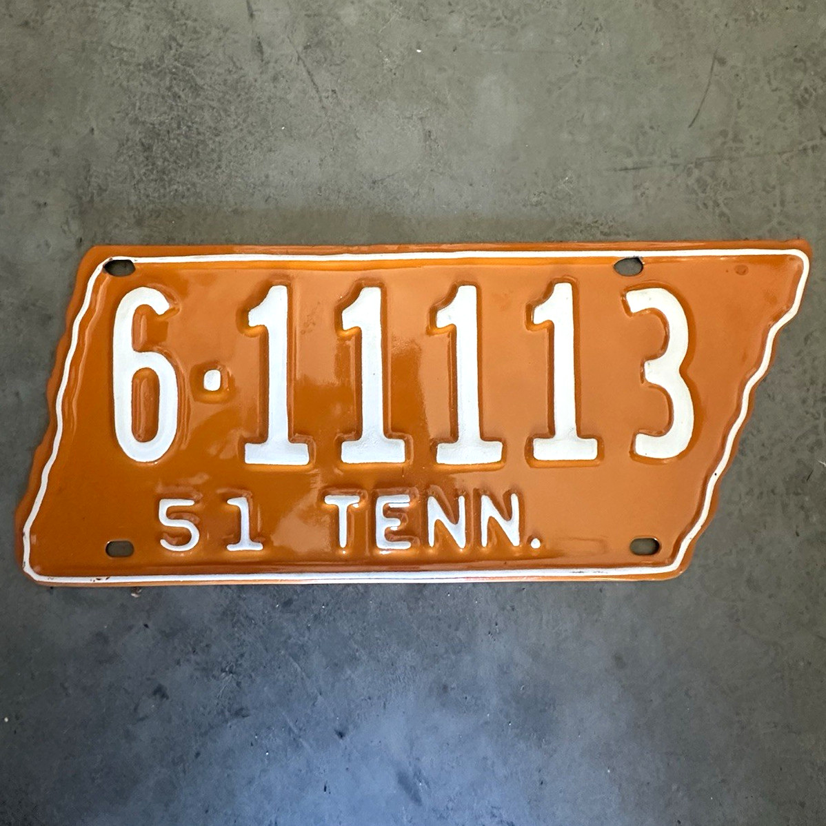 1951 Tennessee License Plate.