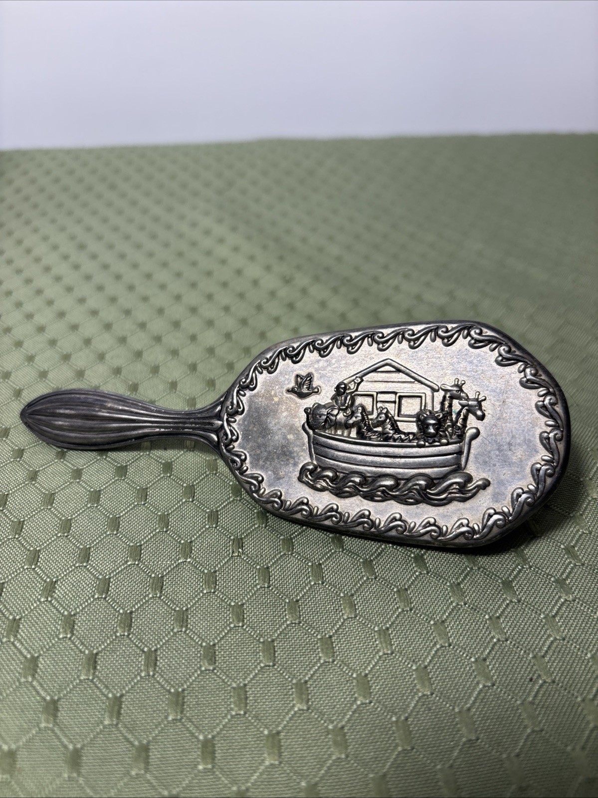 Vintage Noah’s Ark Silver Plated Hair Brush