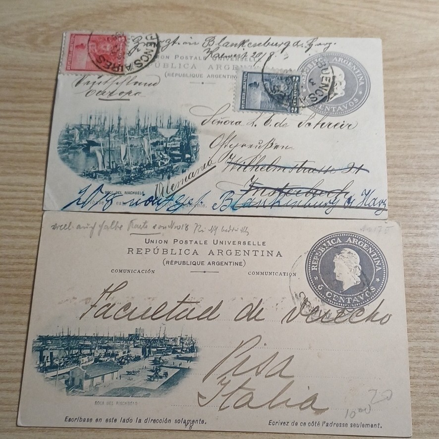 Argentine Republic 1900-1907 Lot 21 Postcards Cancellations and Envelopes