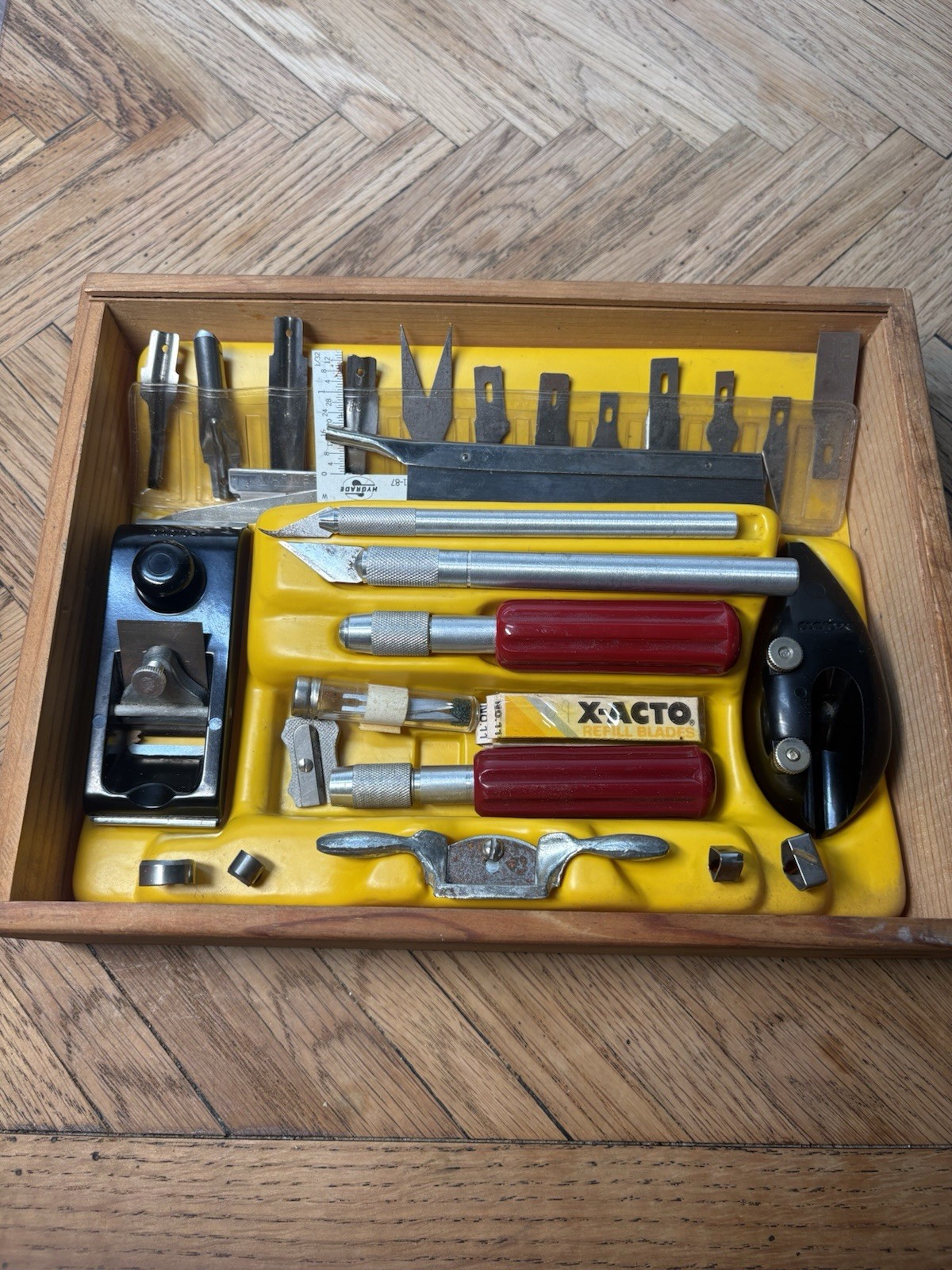 VTG  X-ACTO Knife & Tool Set in Wooden Tray with Blades And extras  New Open Box