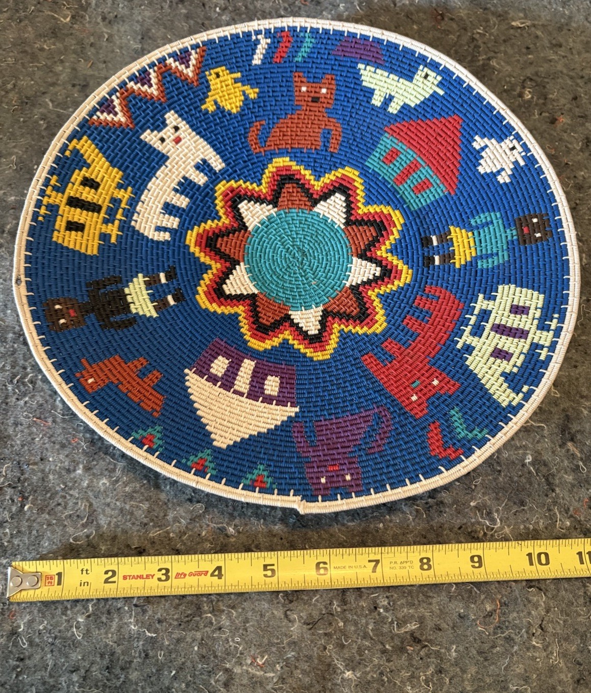 11” Hand-woven Colorful South African Zulu Tribal Art Telephone Wire Basket NICE