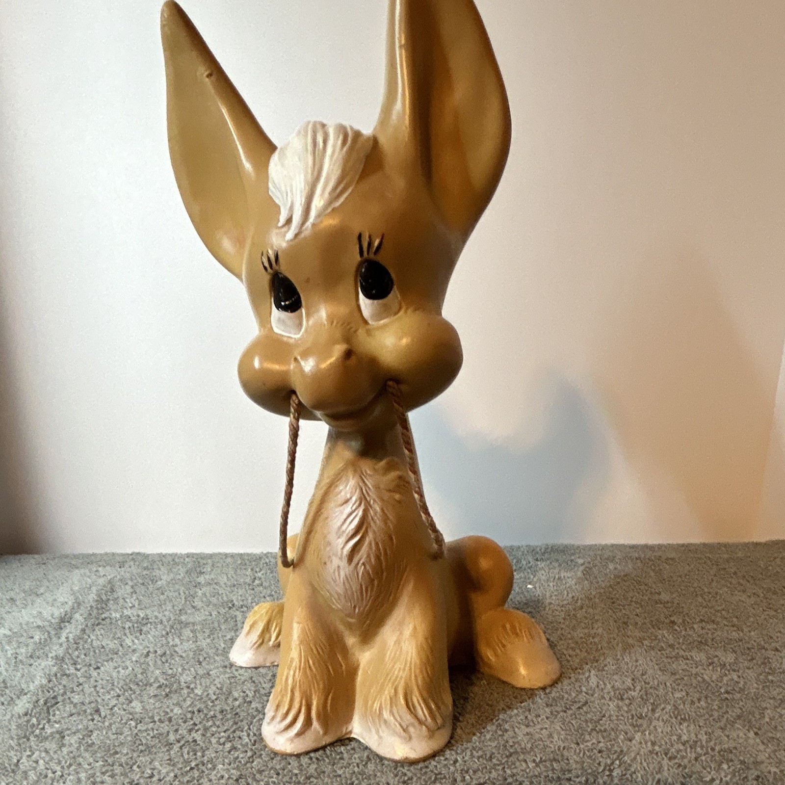 Vintage 1971 Royalty Industries Donkey Piggy Bank 10.5 “ Sad Eyes Fur Tail P4 Vintage 1971 Royalty Industries Donkey Piggy Bank 10.5 “ Sad Eyes Fur Tail P4