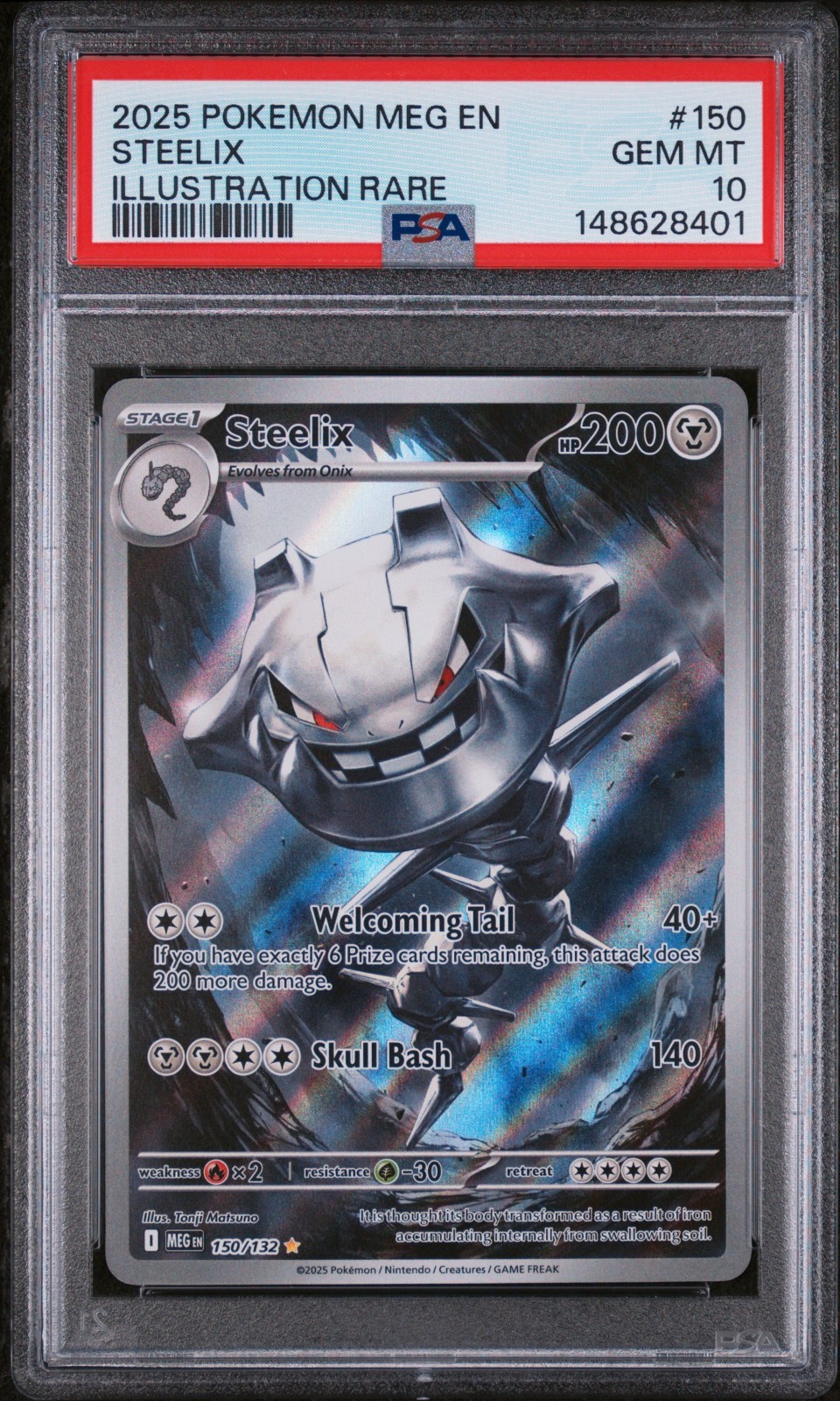 PSA 10 2025 POKEMON MEG EN-MEGA EVOLUTION #150 STEELIX ILLUSTRATION RARE