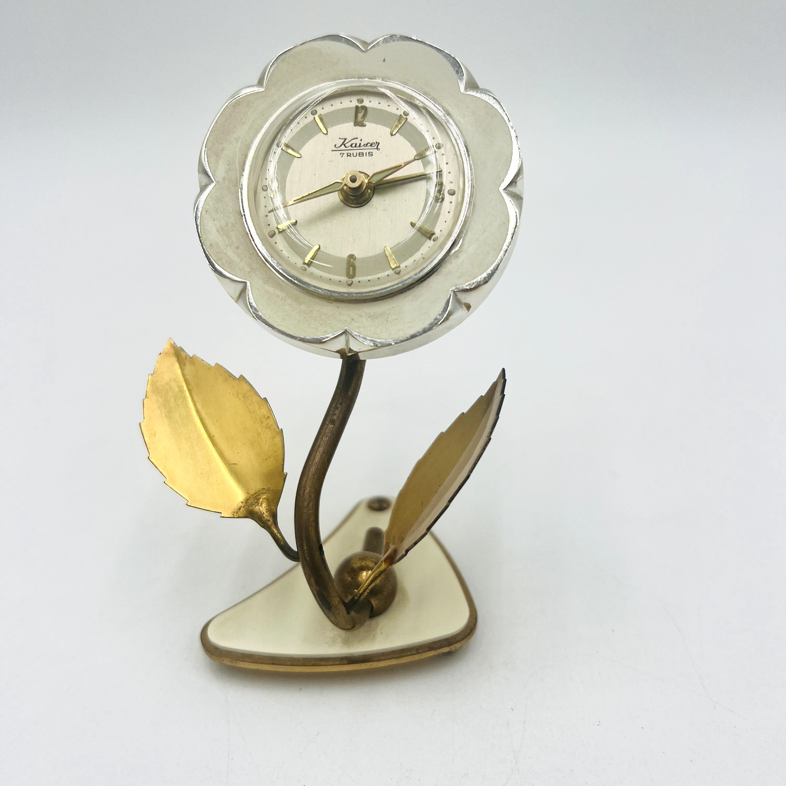 Vintage Mid-Century Sheffield Flower Alarm Clock West Germany