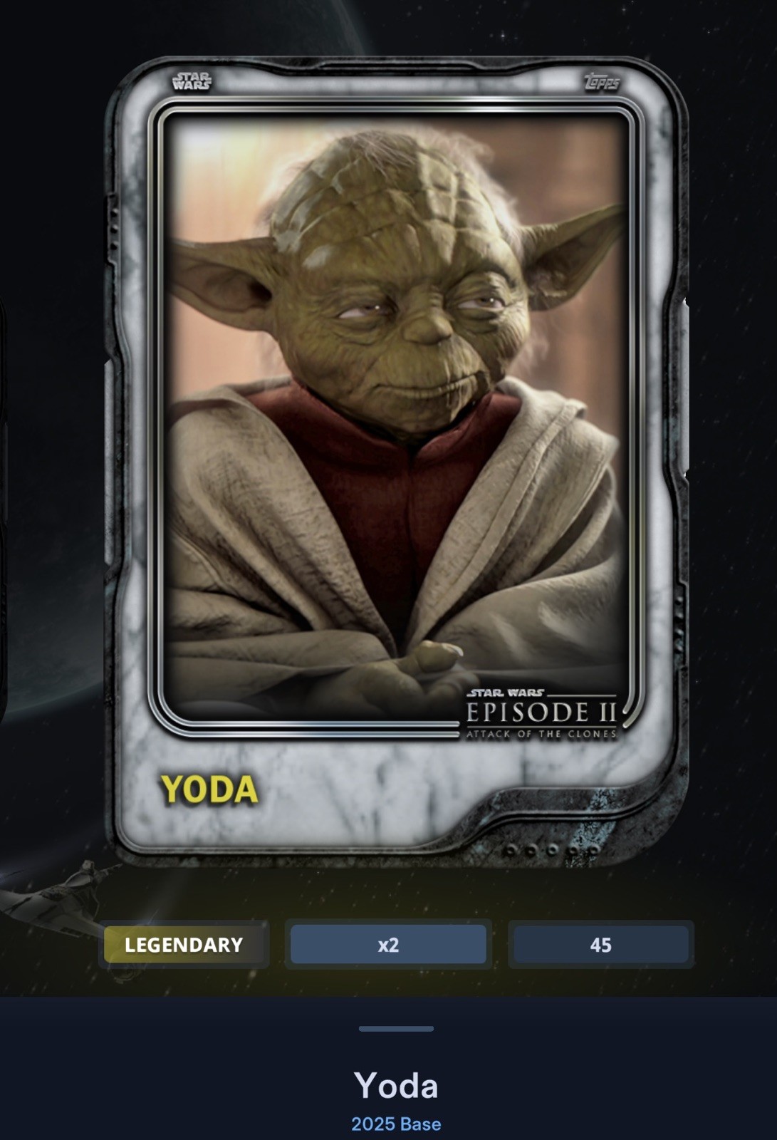 Topps Star Wars 2025 DIGITAL Yoda  Monument