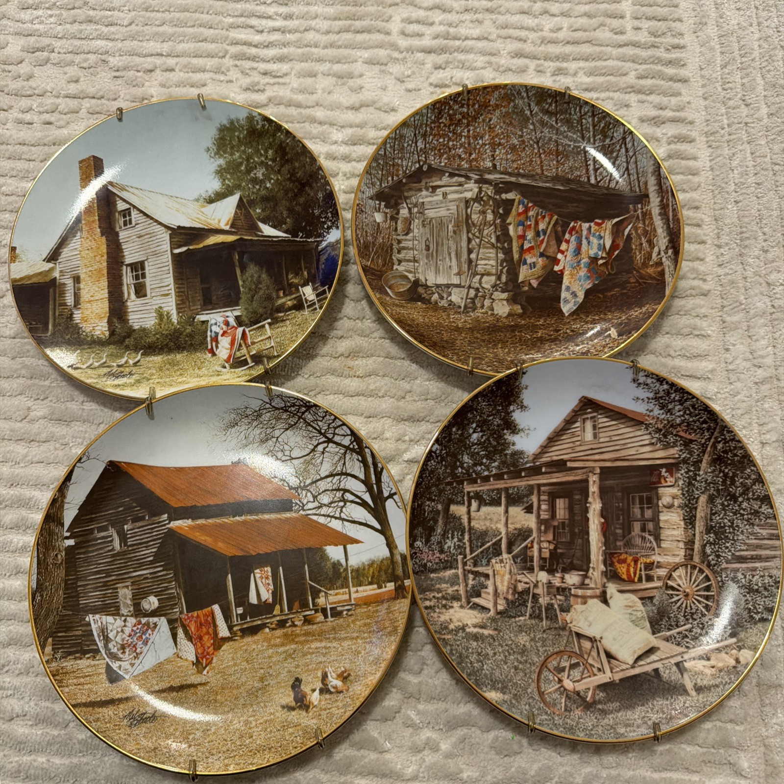 The Hamilton Collection - Set Of Four Plates With Mounts