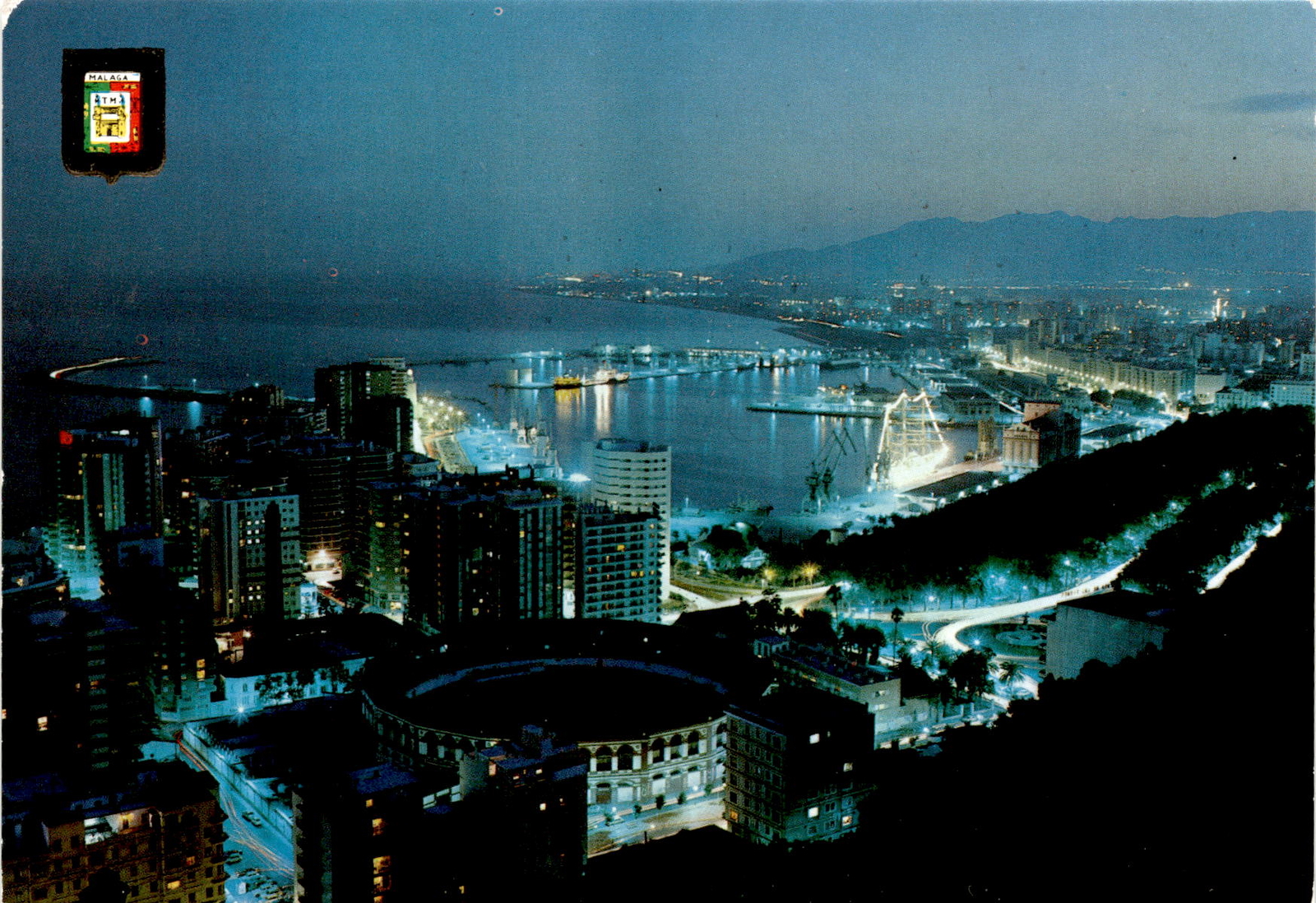 GibralfaroMalagaCosta del SolSpainNocturnal viewPanora Postcard