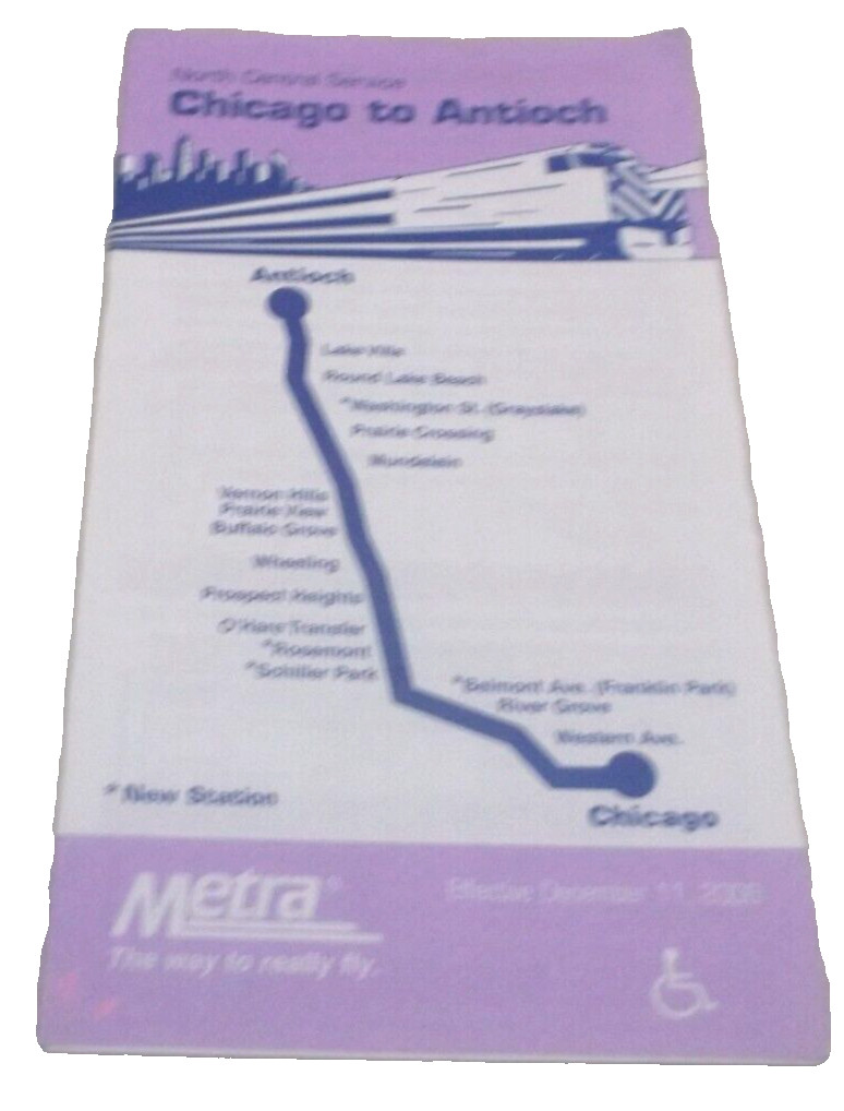 DECEMBER 2006 METRA CHICAGO TO ANTIOCH TIMETABLE METRA NORTH CENTRAL SERVICE