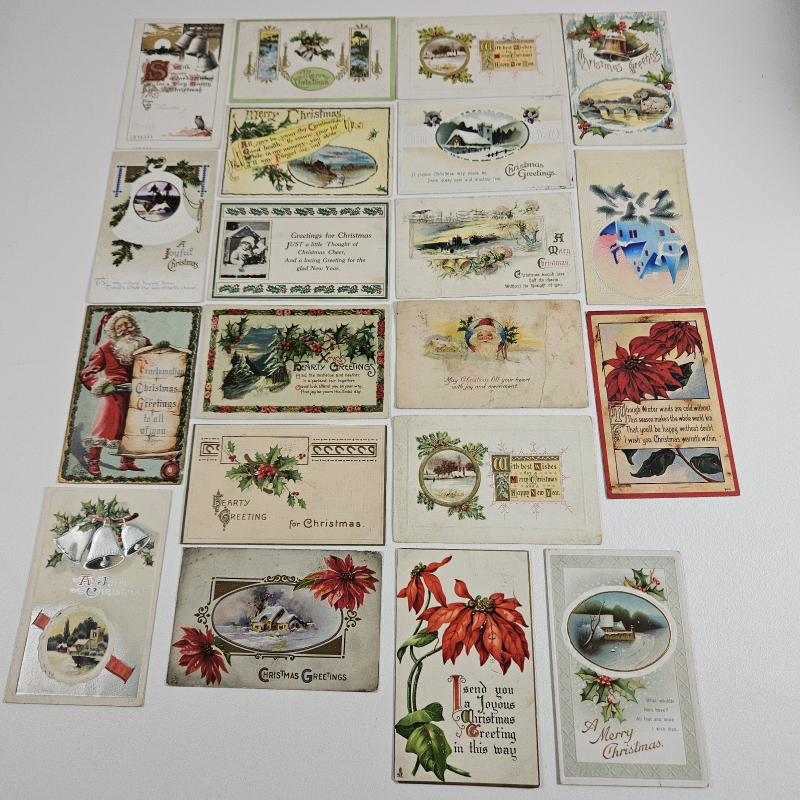 20 Antique Christmas Postcards 1912-1924 Vintage Holiday Greeting Card Lot