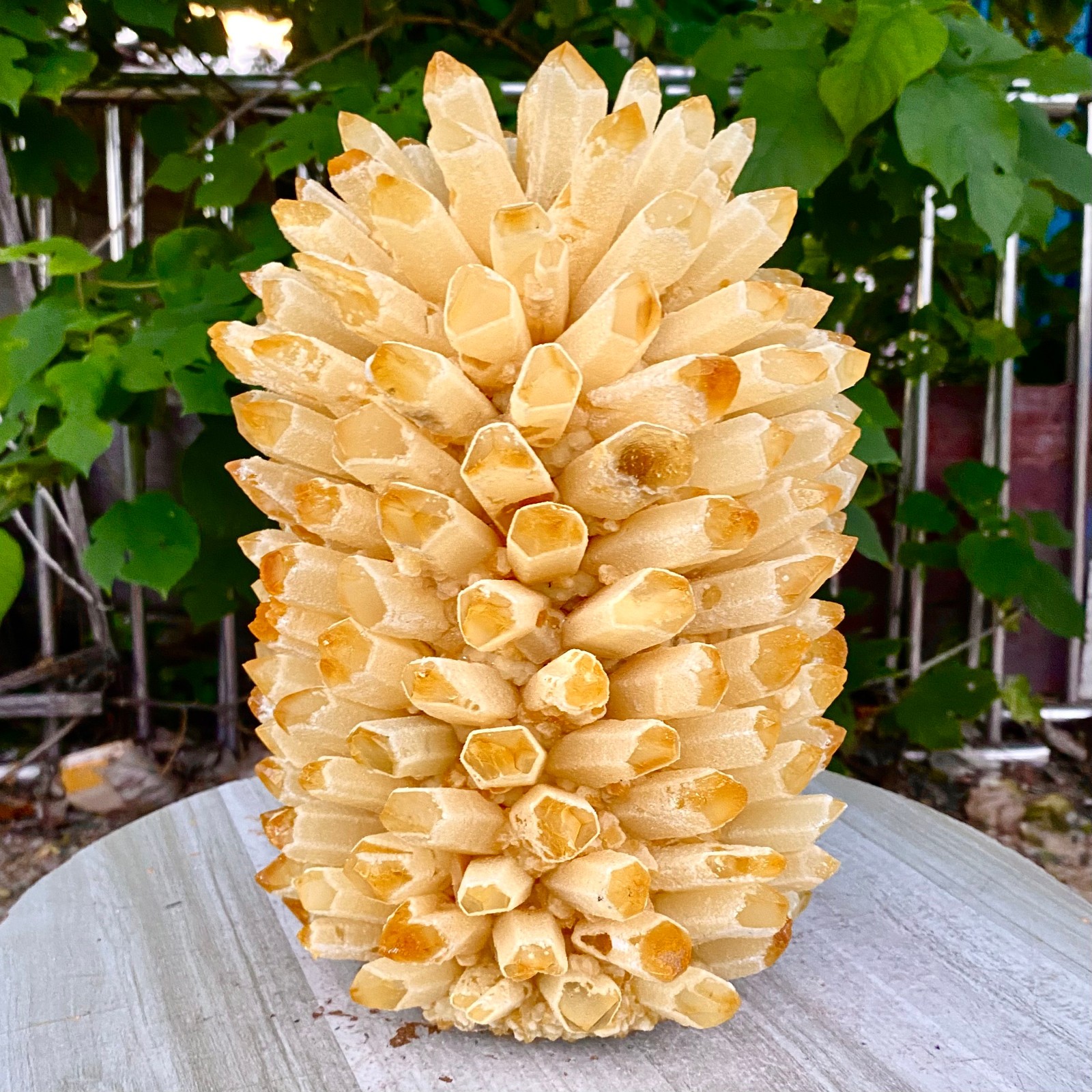 20.5LB New Find yellow Phantom Quartz Crystal Cluster Mineral Specimen Healing