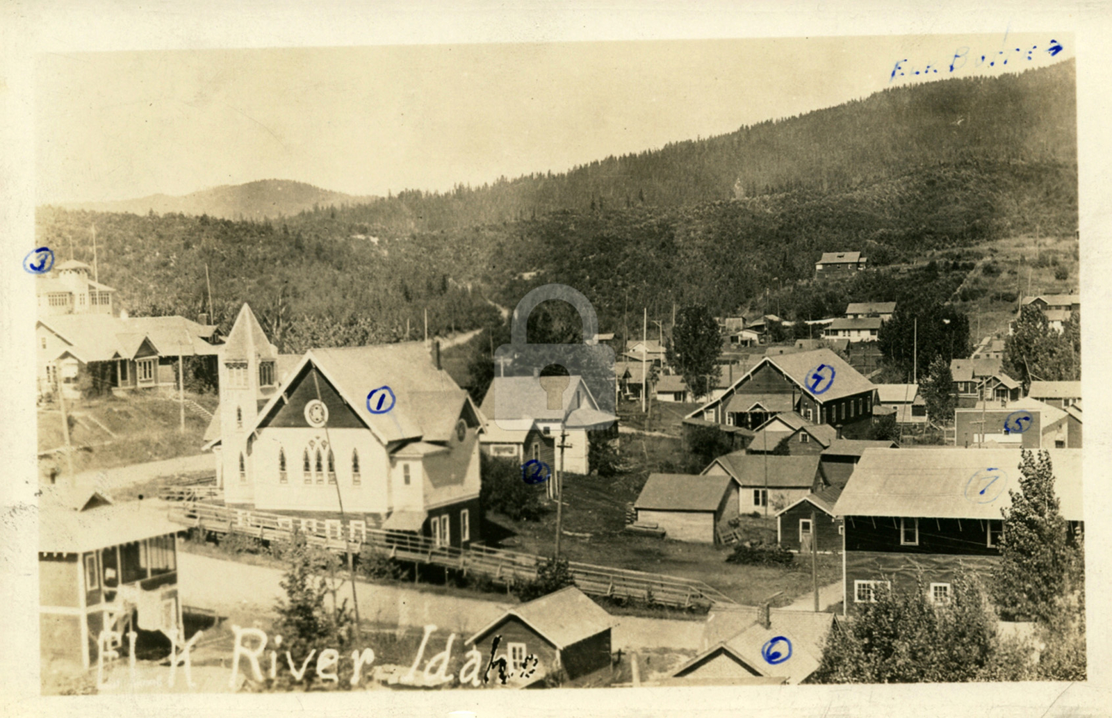 Birdseye View c.1915 Elk River ID Idaho RPPC Photo Postcard COPY