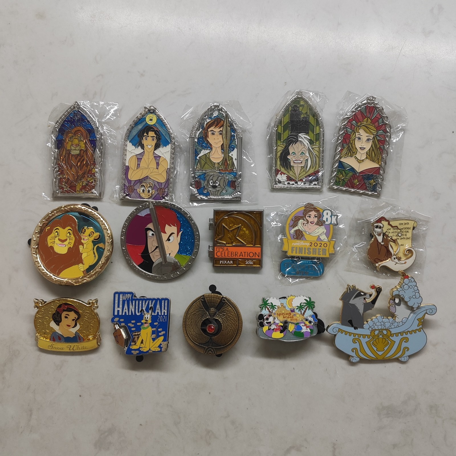 Disney exchange badges come in groups of 15 pins