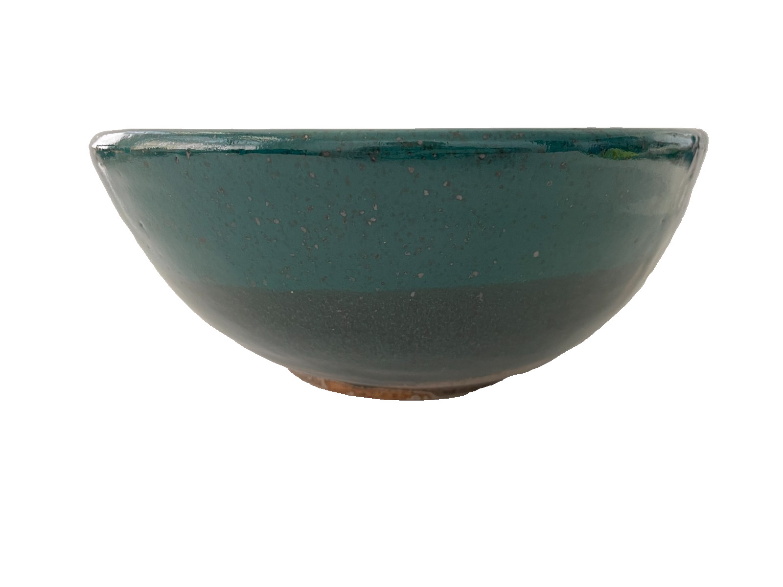 Handmade Pottery Bowl Studio Art  Dark Green Complex Colors signed by artist