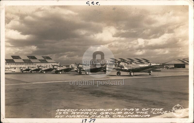 March Field, California CA Speedy Northup A-17-A\'s of the 17th Attack Group RPPC