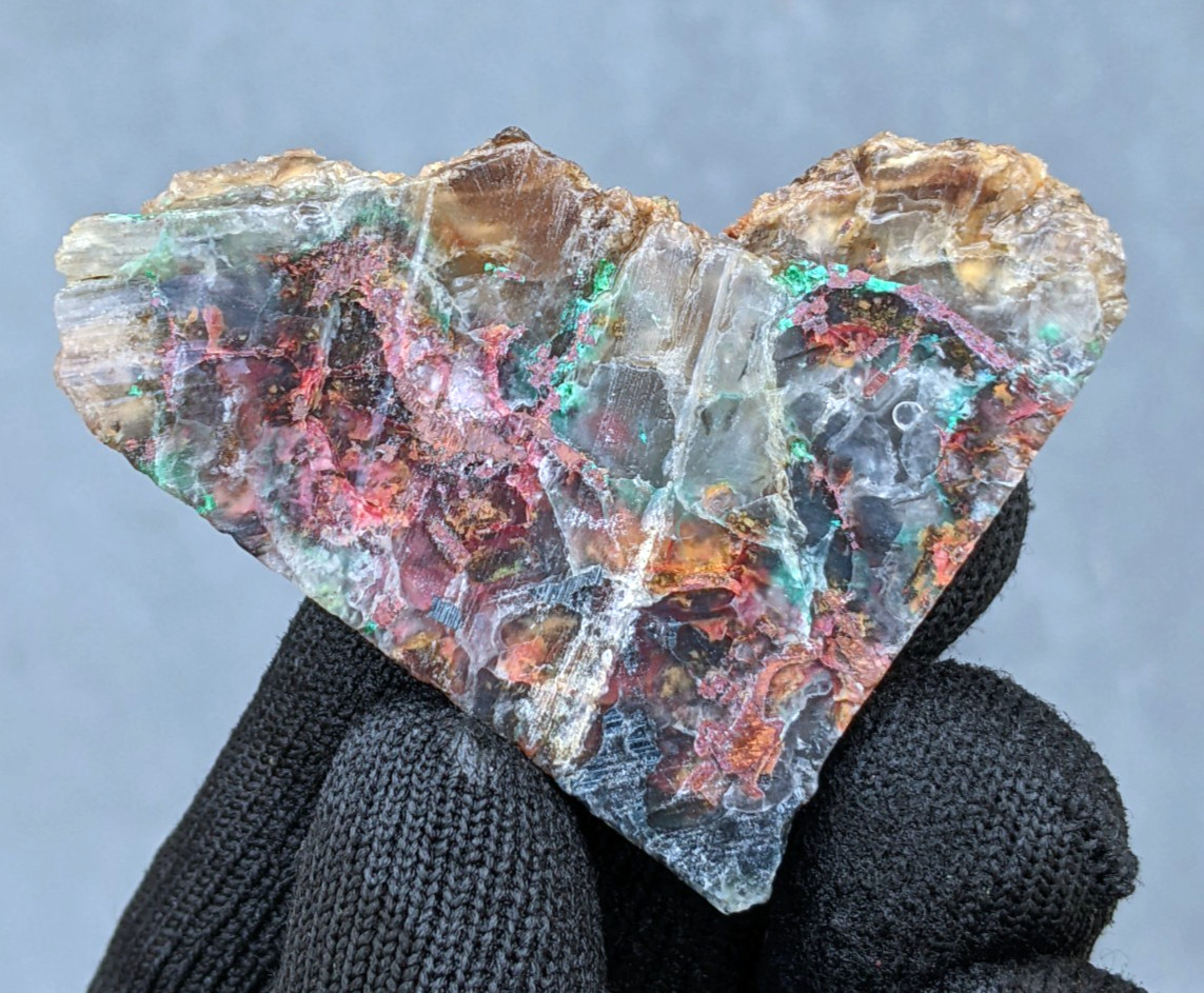 30gr Rare Chrysocolla With Copper In Chalcedony Slab Rought Collector Pieces