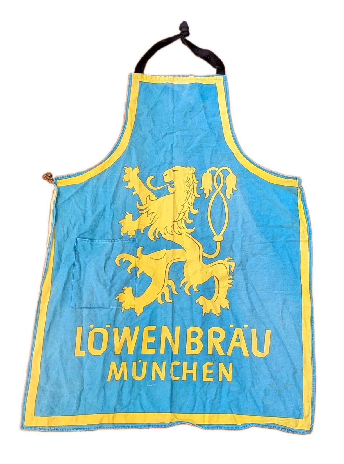 Lowenbrau Munchen Beer Apron 1950\'s Beer Advertising Man Cave Chain Strap Vtg