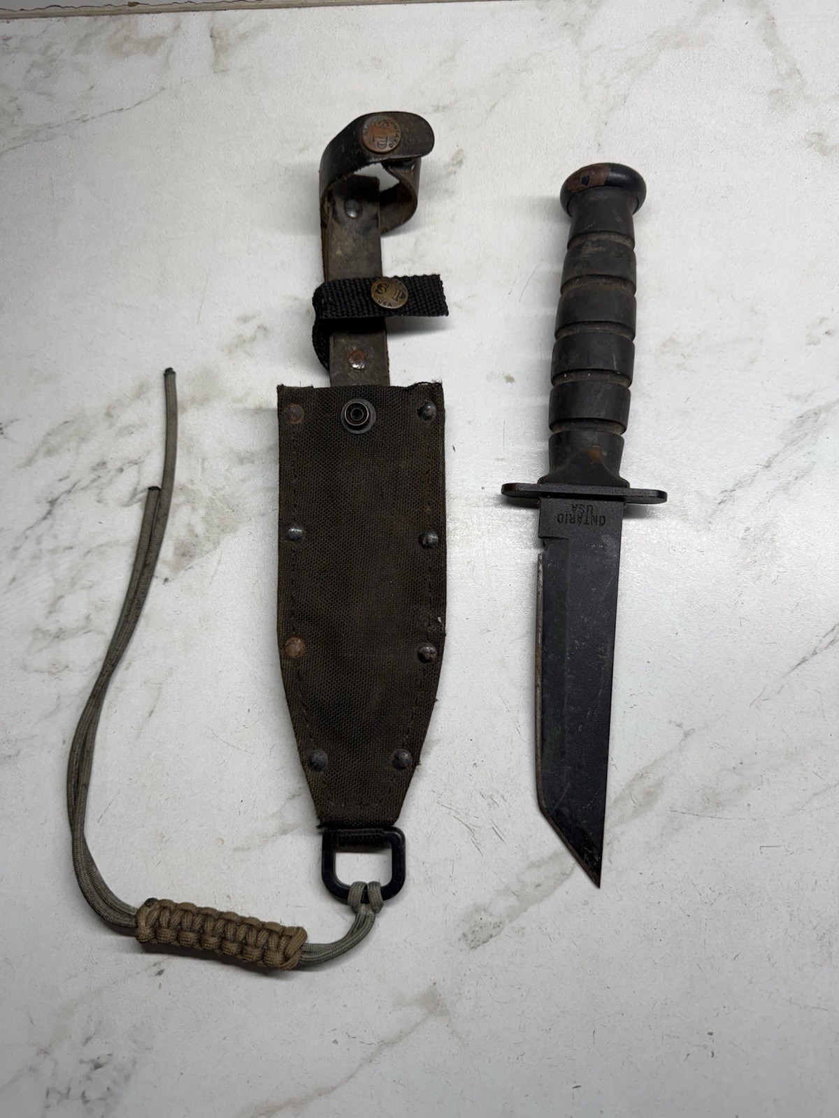 Ontario Knife USA Freedom Fighter Combat Fighting Knife w/ Sheath