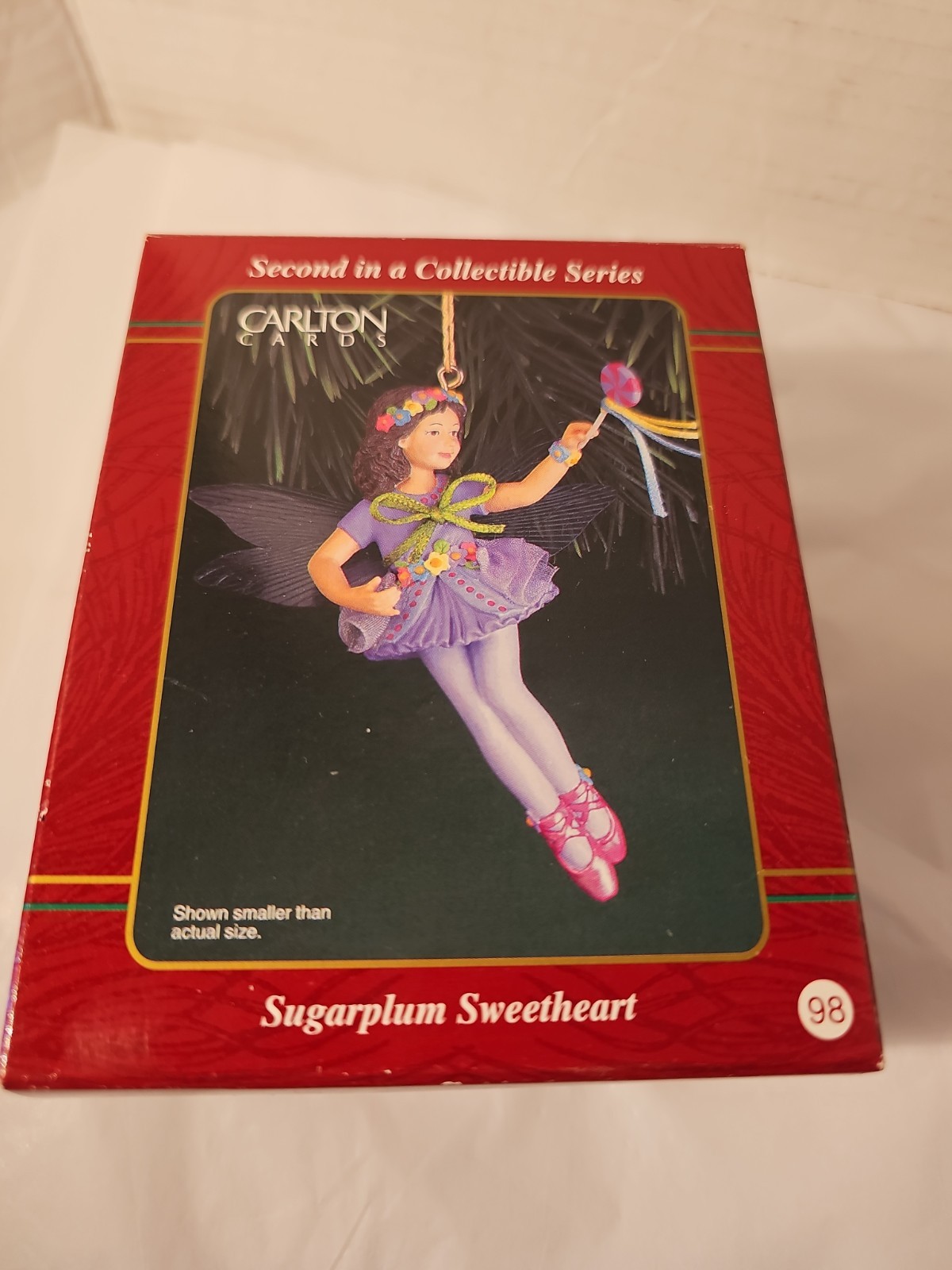 Carlton Heirloom Ornament Sugarplum Sweetheart Purple Dress  Vintage Fairy 1999